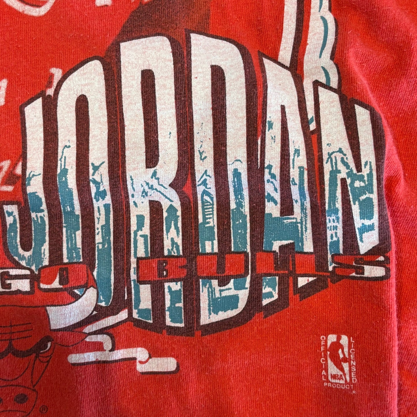 90's NBA Chicago Bulls マイケル・ジョーダン バスケTシャツ 赤 (サイズ不明)/A7595T-SO