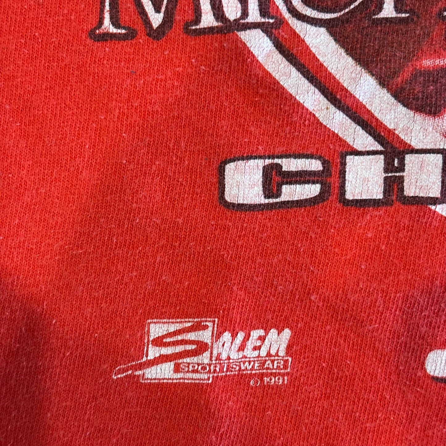 90's NBA Chicago Bulls マイケル・ジョーダン バスケTシャツ 赤 (サイズ不明)/A7595T-SO