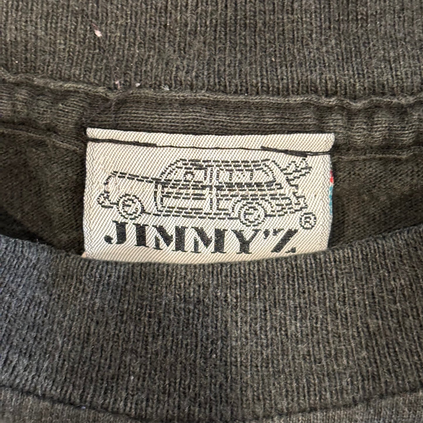 90's Jimmy'z 発泡プリントTシャツ 黒 (サイズ不明)/A7593T-SO