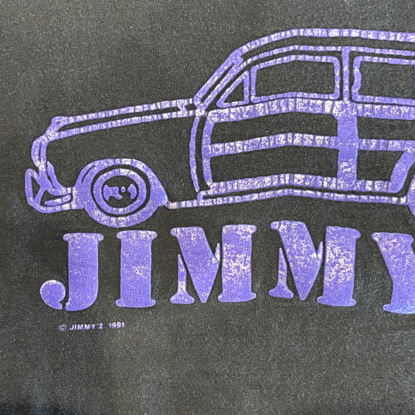 90's Jimmy'z 発泡プリントTシャツ 黒 (サイズ不明)/A7593T-SO