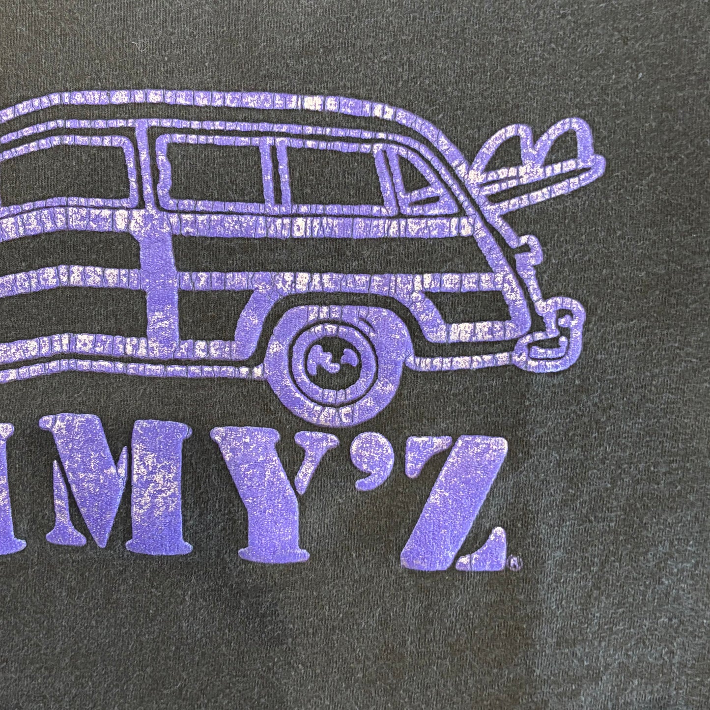 90's Jimmy'z 発泡プリントTシャツ 黒 (サイズ不明)/A7593T-SO