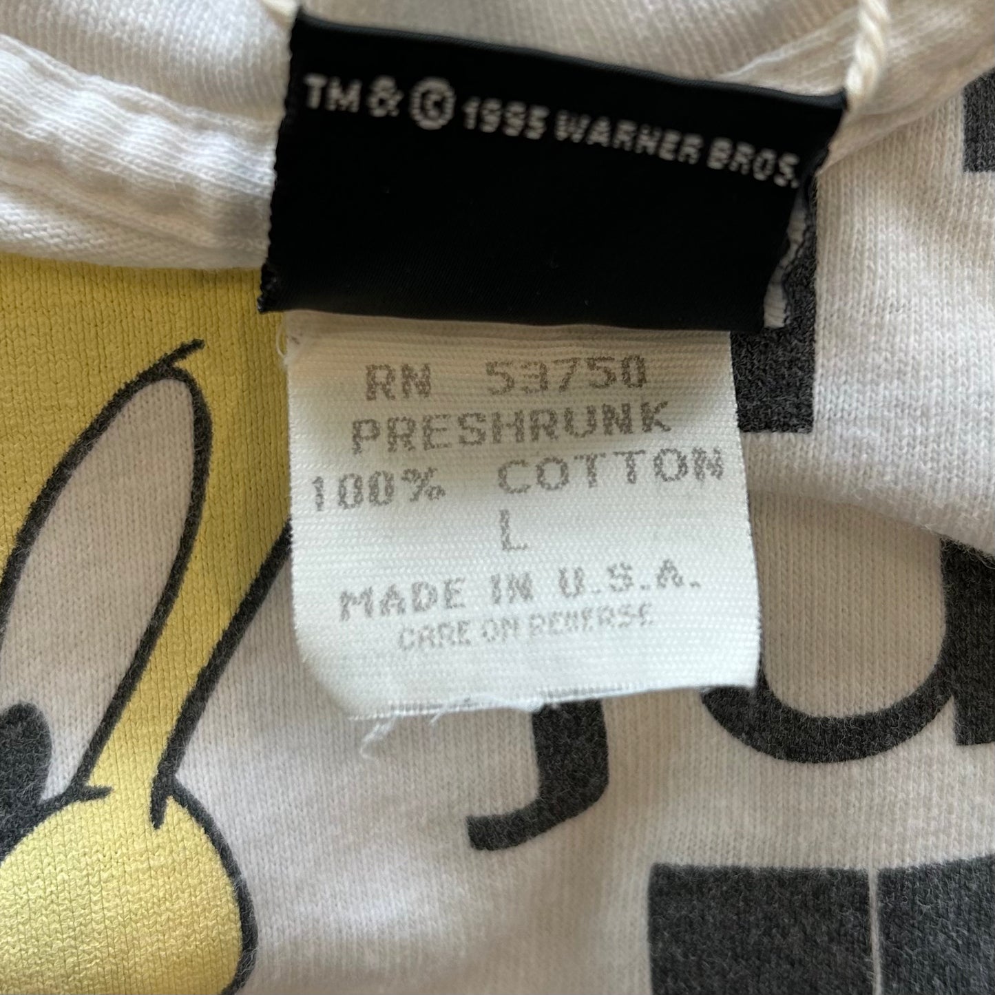 90's WARNER BROS ポーキー・ピッグ キャラクターTシャツ Looney Tunes白(L)/B2073T-SO