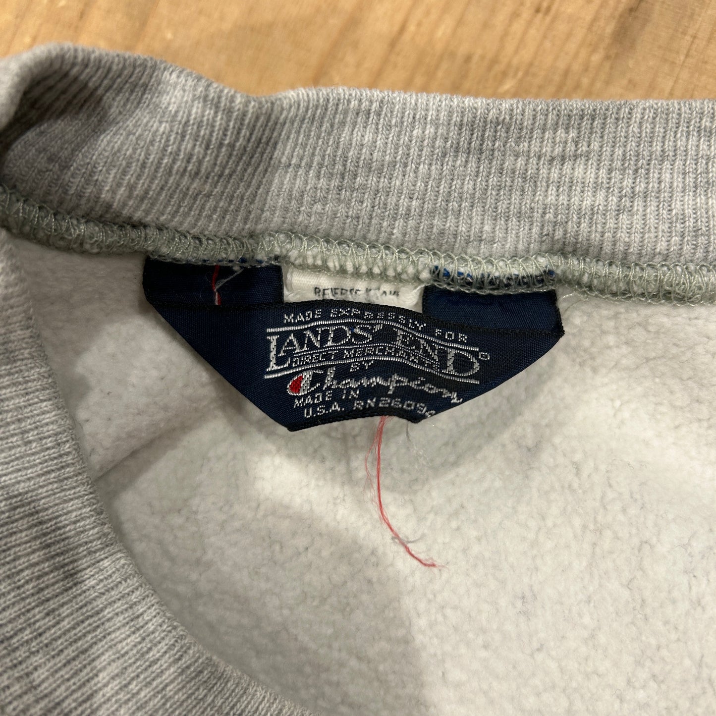 80's Champion×LANDS' END Reverse Weave リバース EFW刺繍 スウェット グレー/A5398R-SO