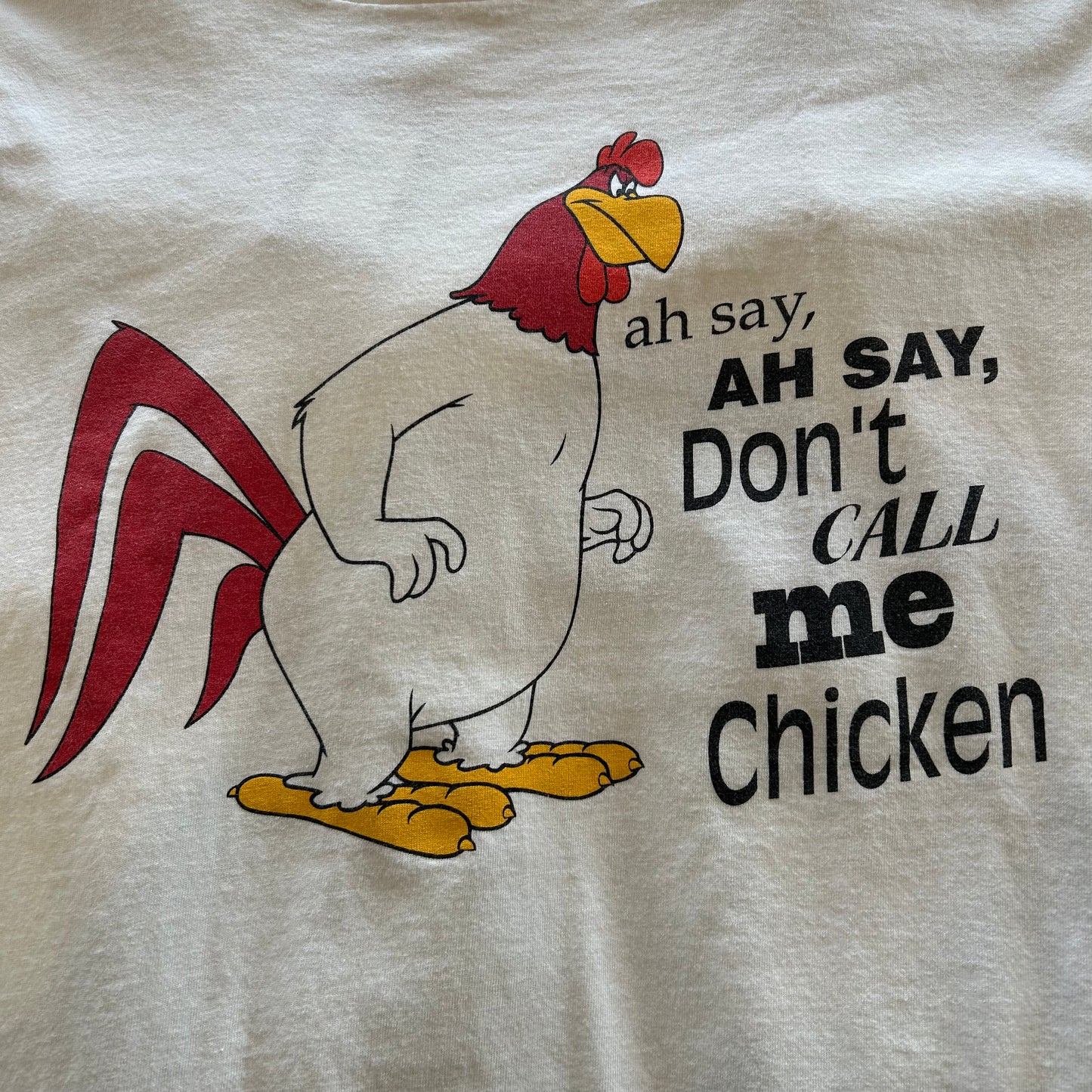 90's WARNER BROS フォグホーン・レグホーン プリントTシャツ ルーニー・テューンズ 白(XL)/B2137T-SO
