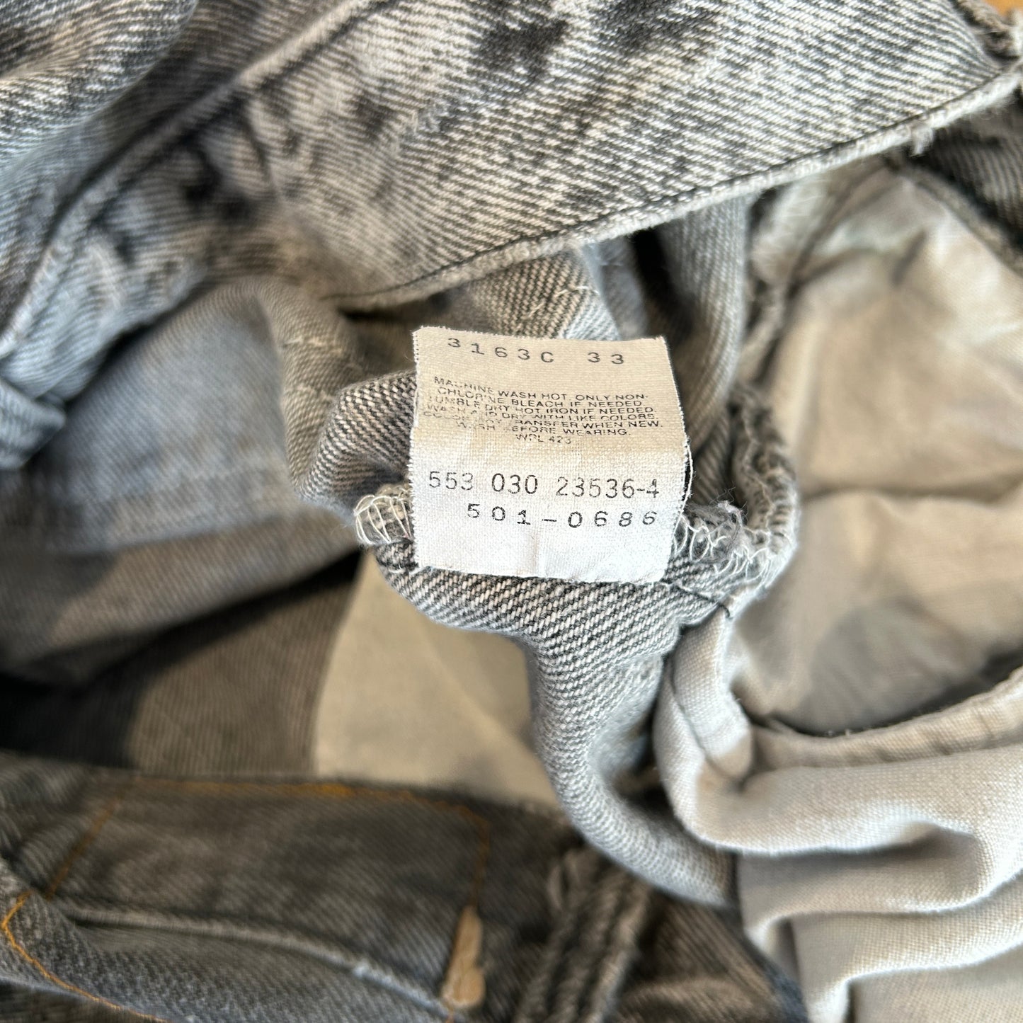90's Levi's リーバイス 501-0686 ケミカルウォッシュ デニムパンツ ブラック(38×30)/A9146P-SO