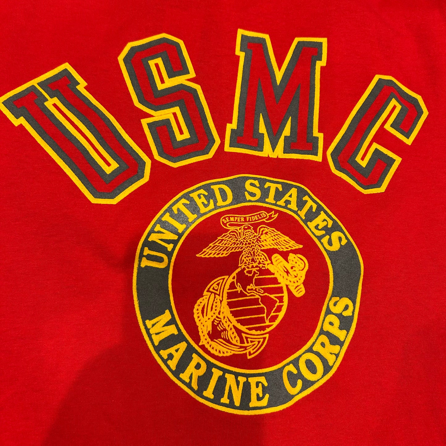 90's SOFFE USMC ミリタリー ロゴTシャツ 赤(L)/A6396T-SO