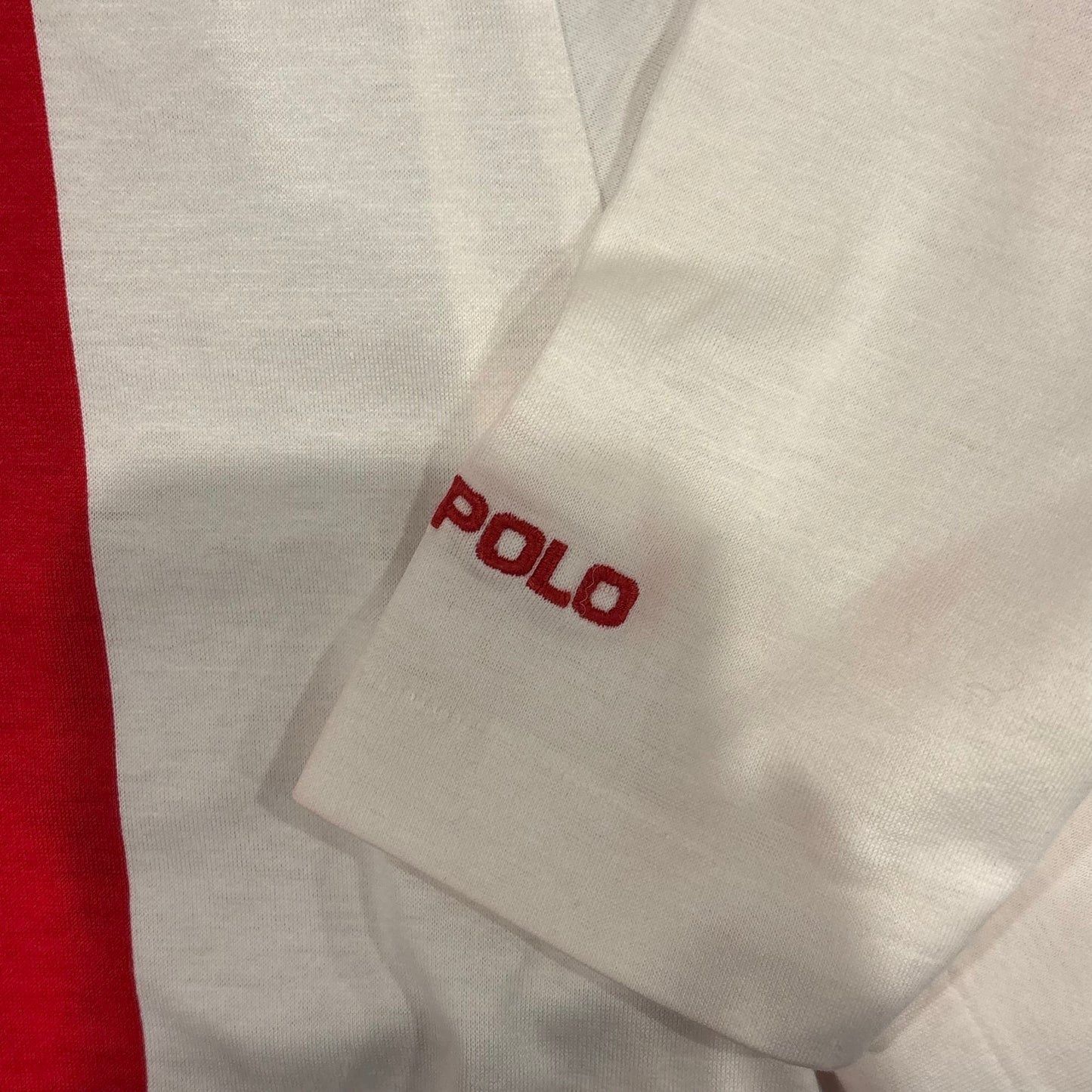 00's Polo Ralph Lauren ボーダー柄 星条旗 ポロシャツ 赤白青(XL)/A3738S-SO