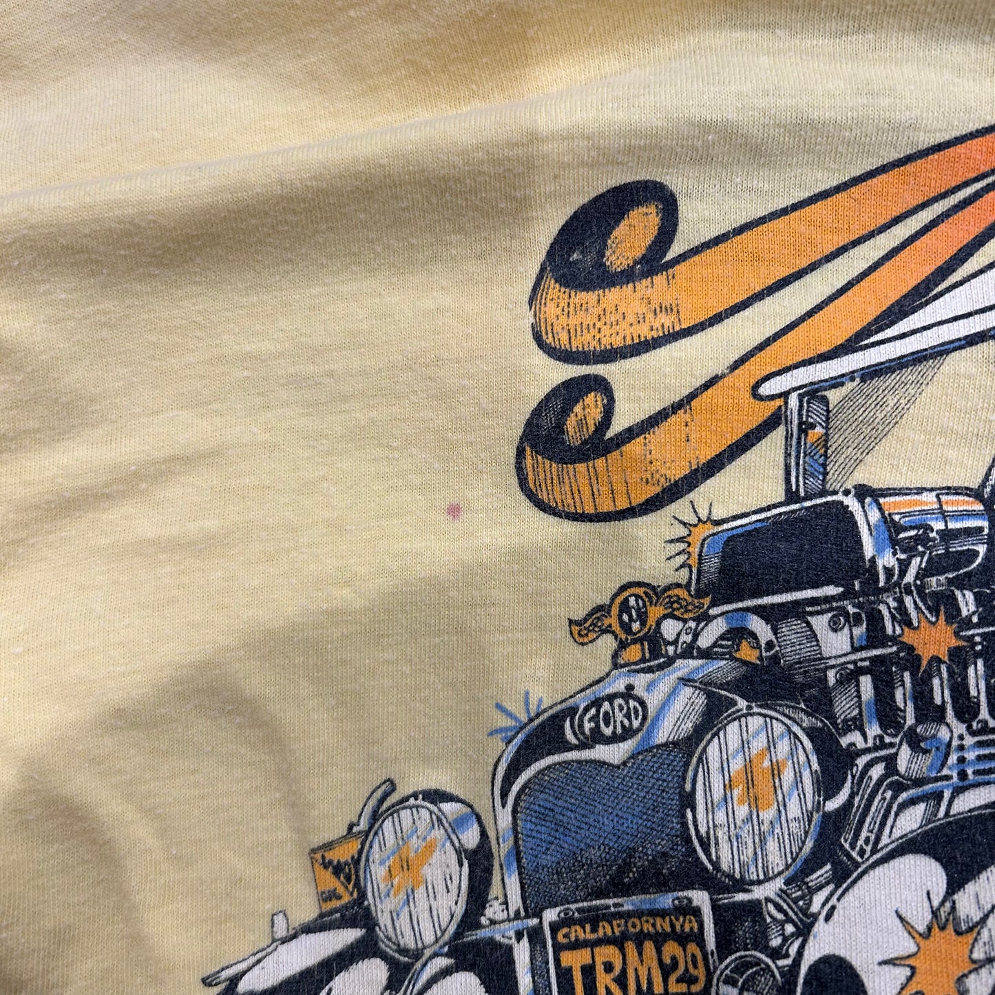 70's Sears Kings Road FORD クラシックカー HOT ROD プリントTシャツ 黄色(L)/A6411T-SO