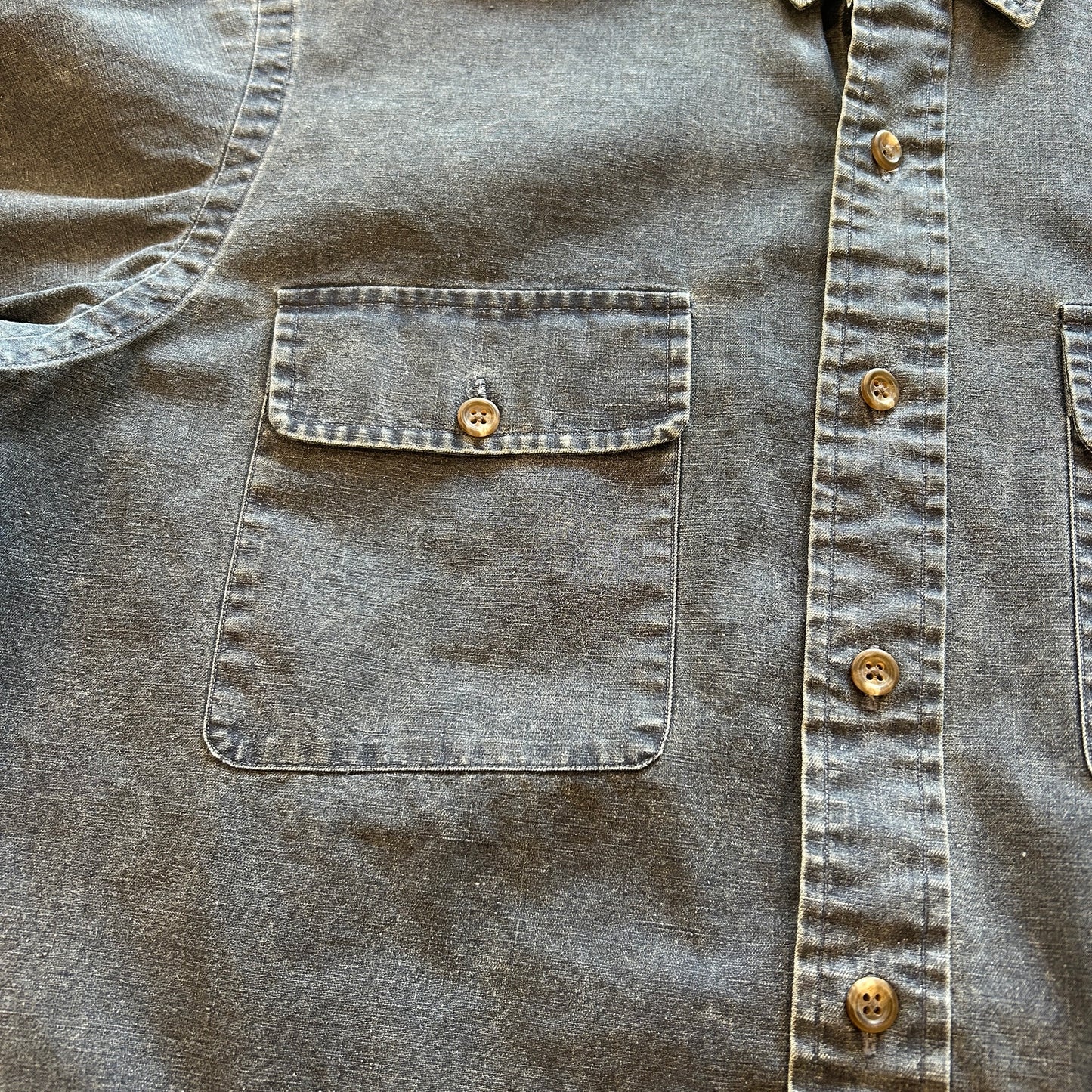 00's Ralph Lauren ラルフローレン コットン ワークシャツ グレー (M)/B2912SH-SO