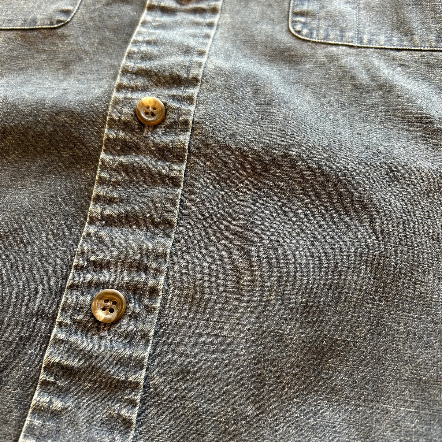 00's Ralph Lauren ラルフローレン コットン ワークシャツ グレー (M)/B2912SH-SO