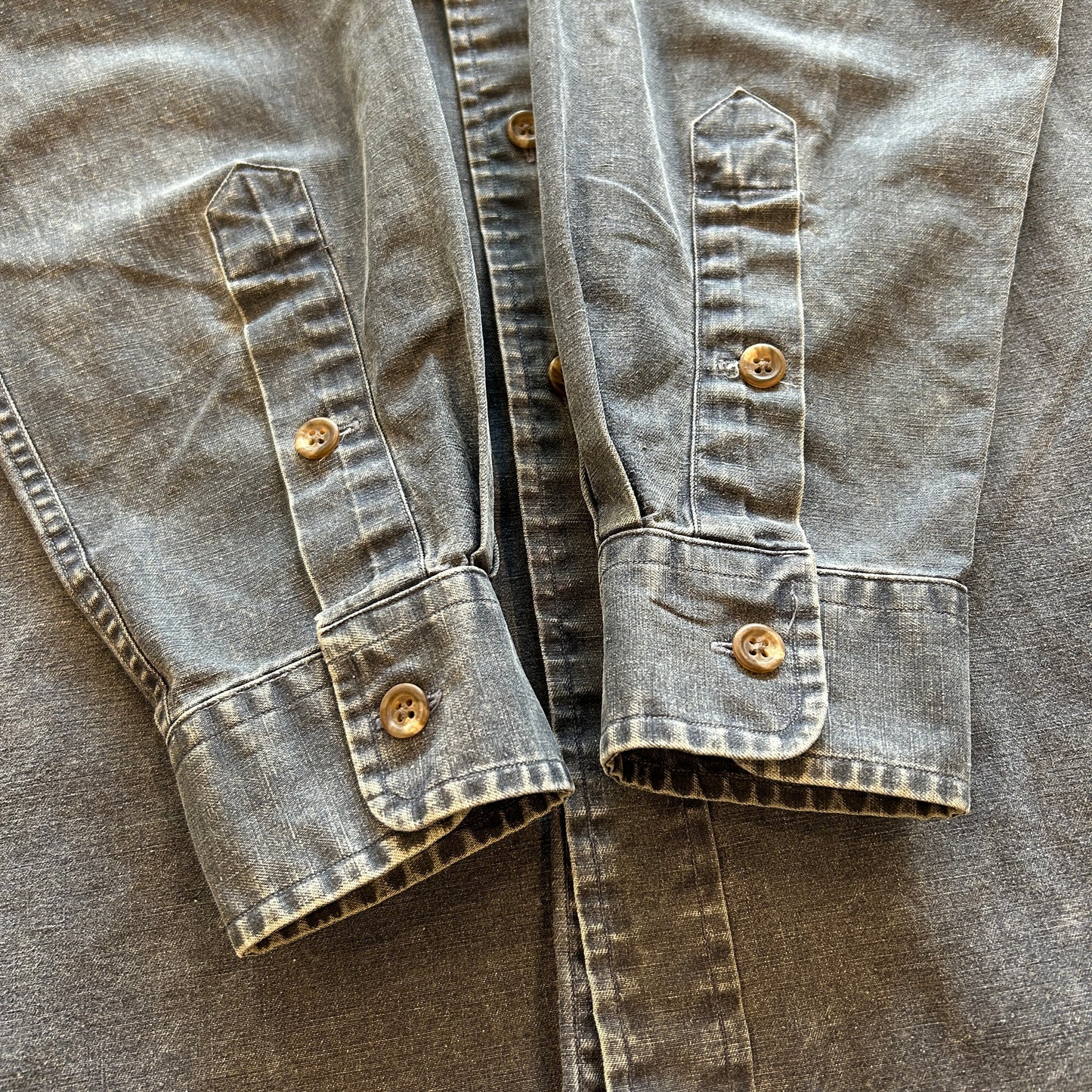 00's Ralph Lauren ラルフローレン コットン ワークシャツ グレー (M)/B2912SH-SO