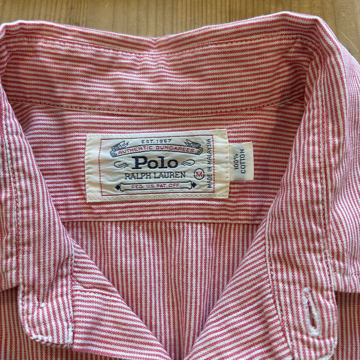 00's Polo by Ralph Lauren ラルフローレン ワークシャツ ストライプ 赤 白 (M)/A7775SH-SO