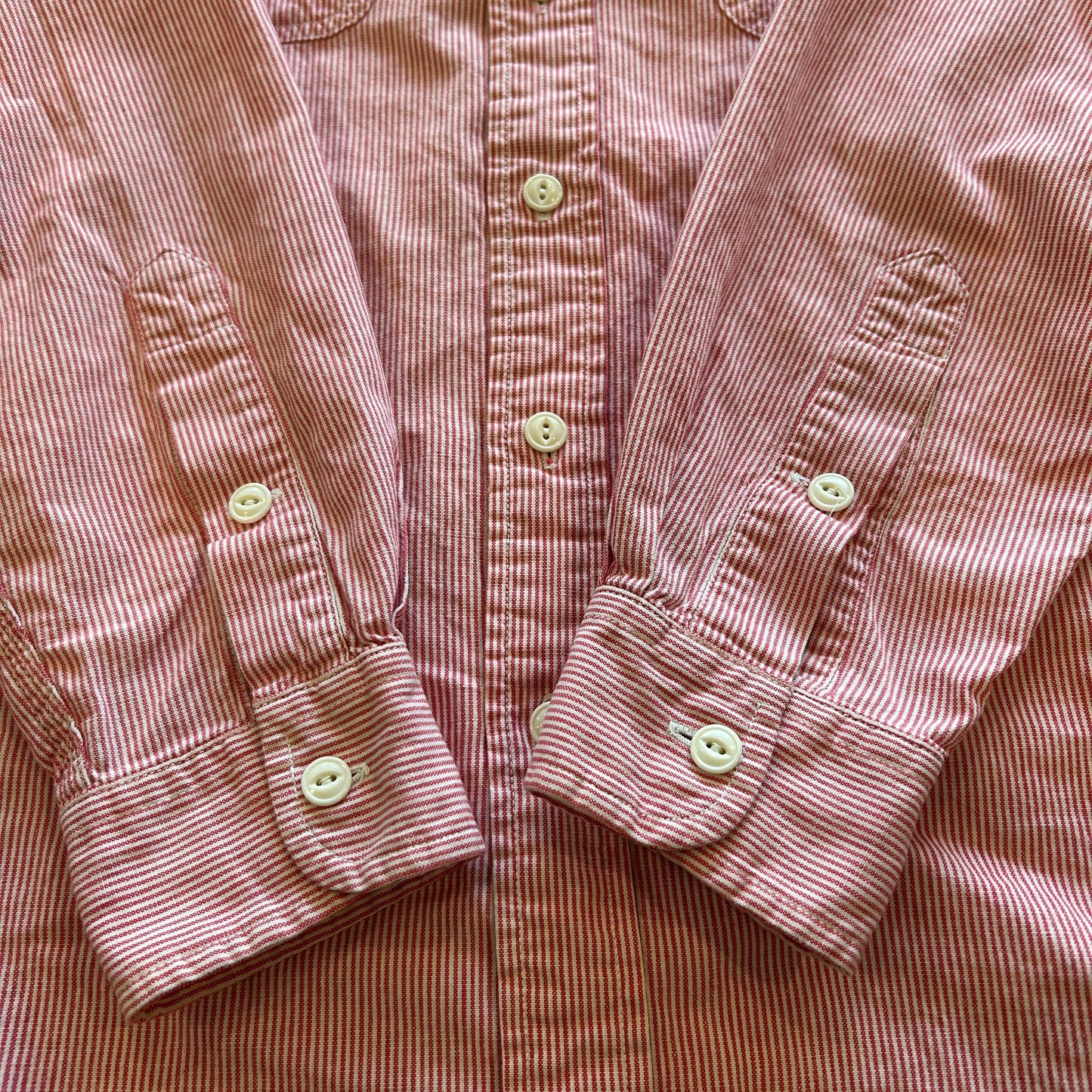00's Polo by Ralph Lauren ラルフローレン ワークシャツ ストライプ 赤 白 (M)/A7775SH-SO
