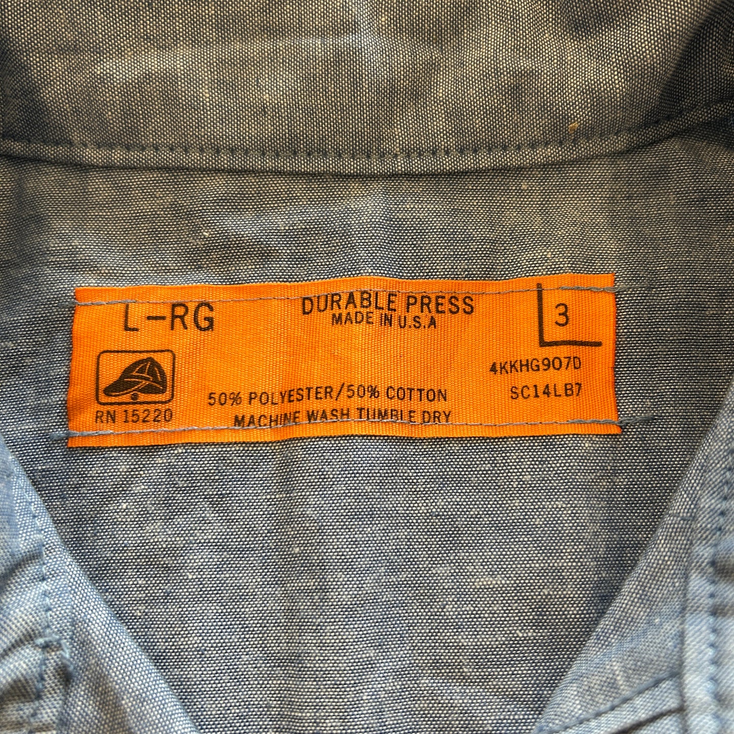 80's~ RED KAP ”DURABLE PRESS” ウエスタンシャツ ライトブルー (L)/B2953SH-SO