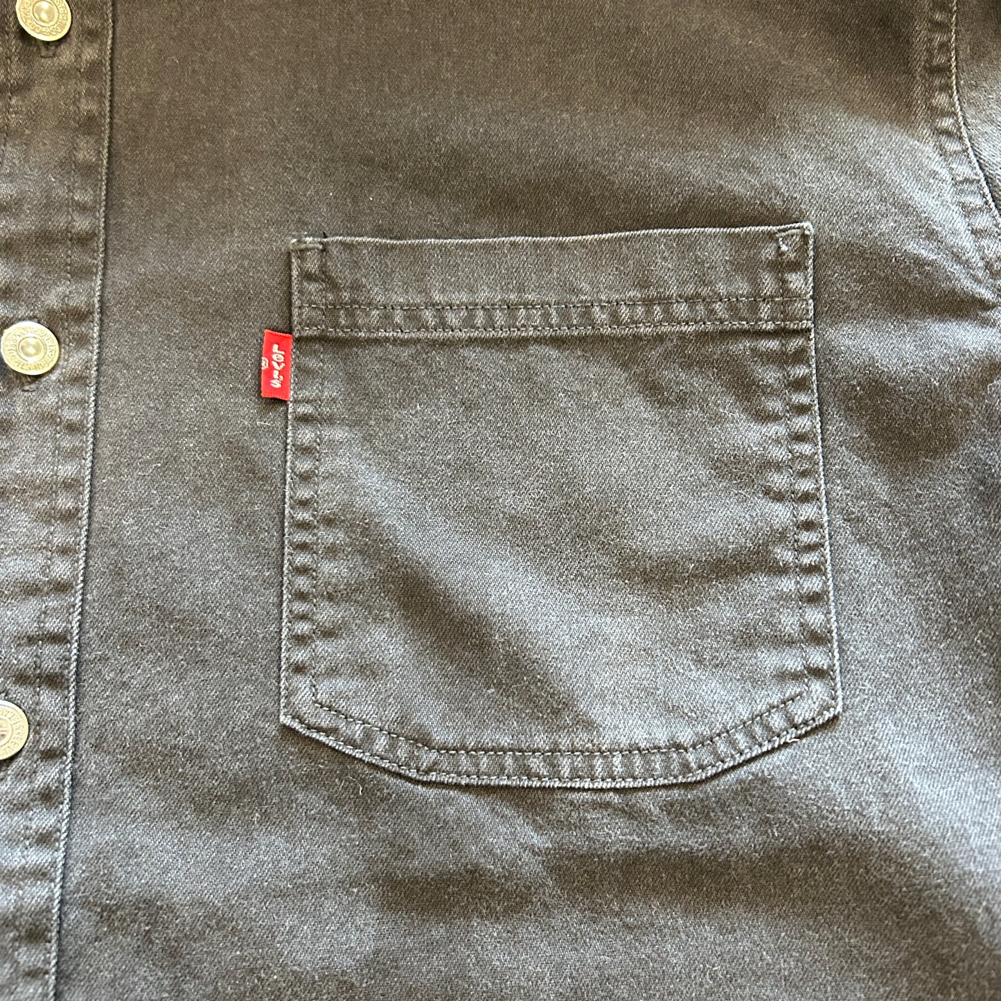 00's LEVI'S JEANS black cotton shirt リーバイス ブラック コットンシャツ (L)/B2956SH-SO