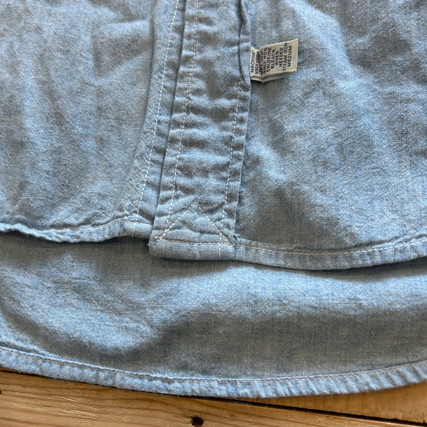 90's Polo by Ralph Lauren シャンブレーシャツ ライトブルー (L)/A7773SH-SO