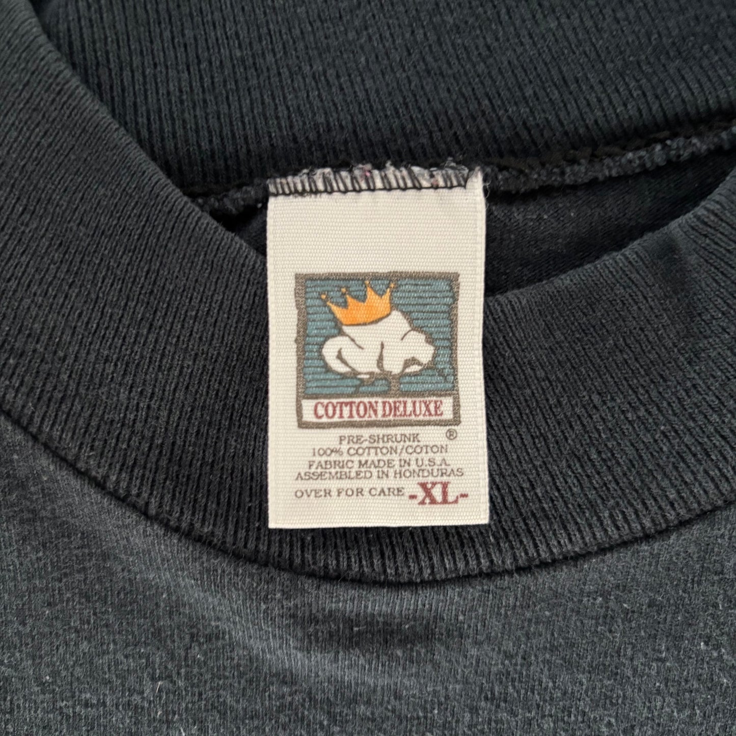90's COTTON DELUXE enterasys networks ジョンレノン バンド 企業 ロンT 黒 XL /A8259T-SO