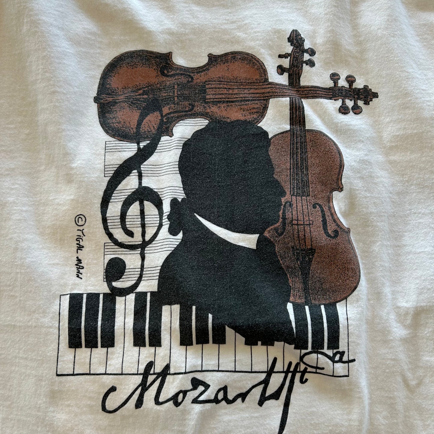 90's Fruit of The Loom Mozart モーツァルト Tシャツ 白(L)/B1952T-SO