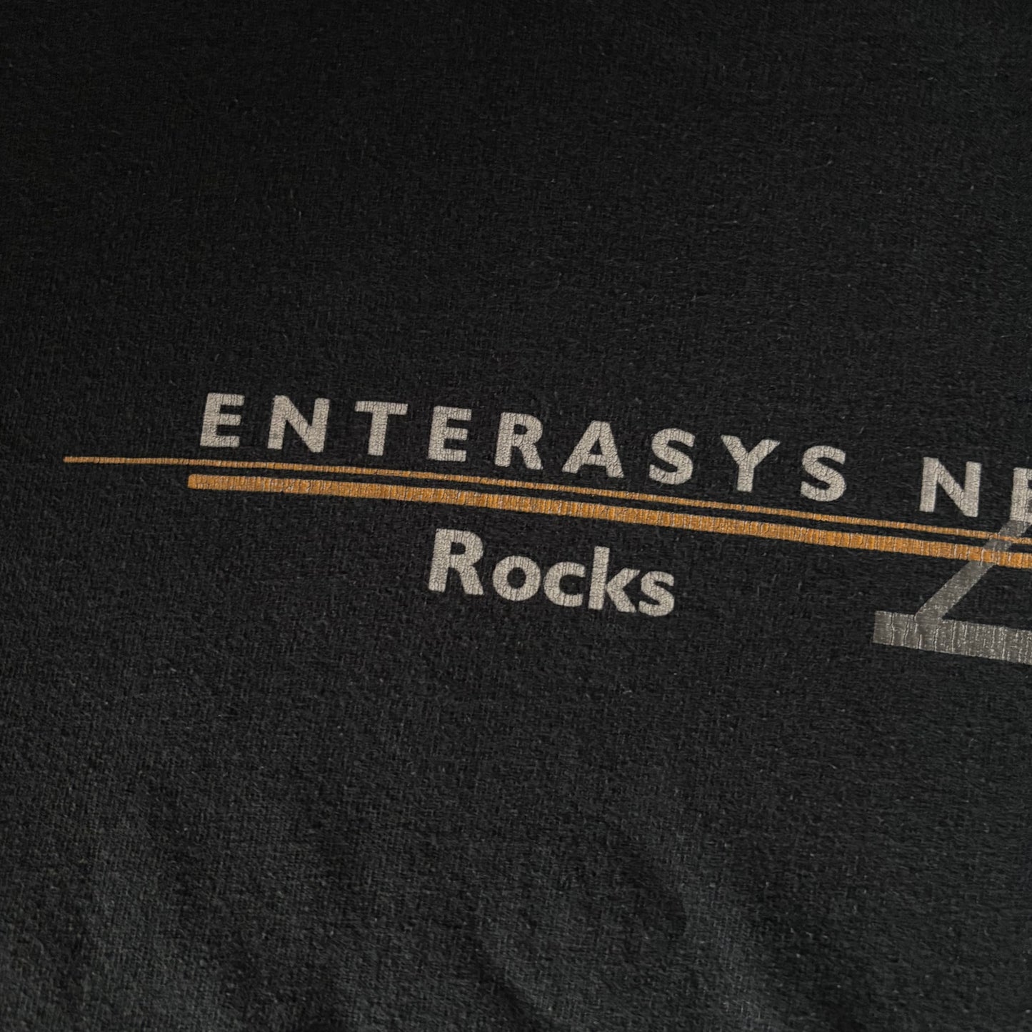 90's COTTON DELUXE enterasys networks ジョンレノン バンド 企業 ロンT 黒 XL /A8259T-SO