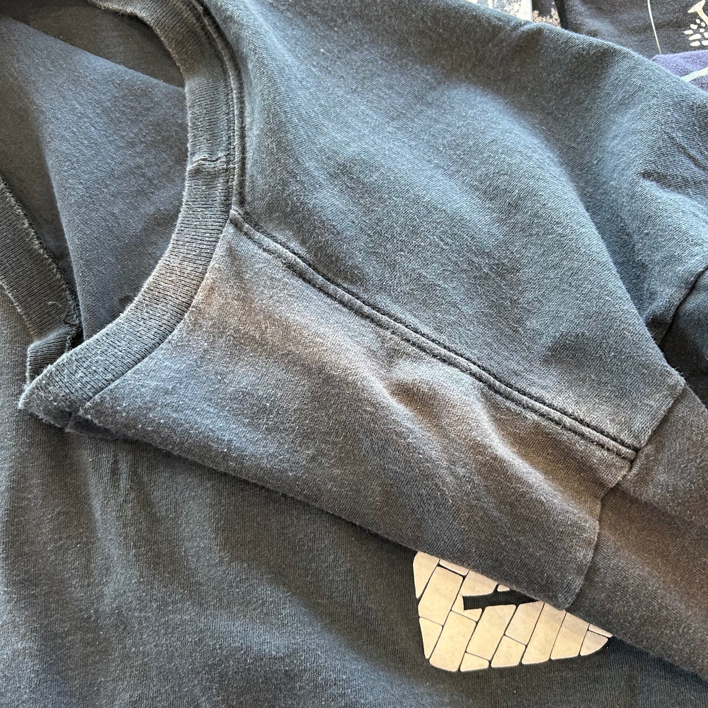 80's Adidas 発泡プリント ロゴTシャツ 黒 (2XL)/B1982T-SO