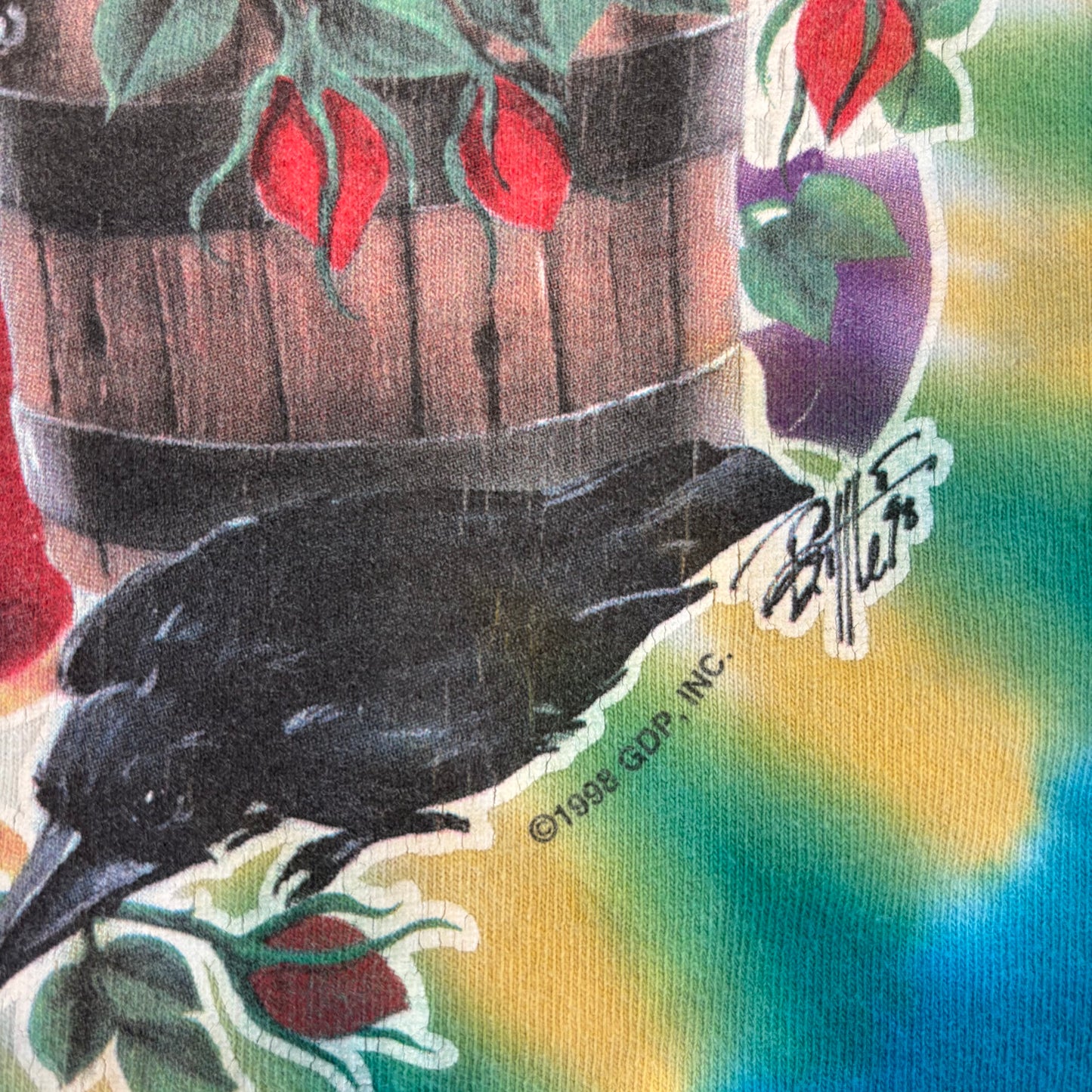 90's FRUIT OF THE LOOM Grateful Dead タイダイ柄 デッドベアープリント バンド ロンT XL /A8260T-SO