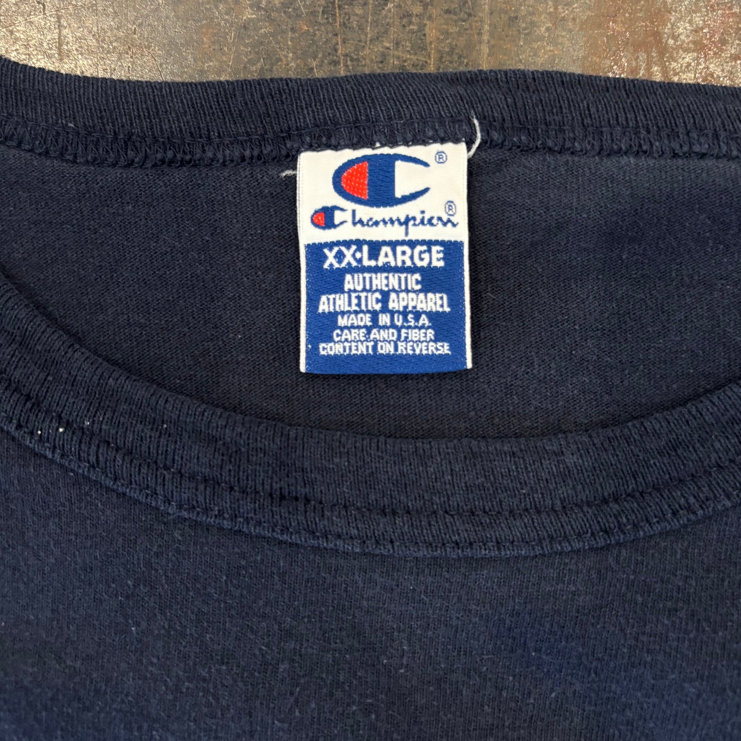90's Champion SNOWMASS プリント ロンT ネイビー (2XL)/A7124T-SO