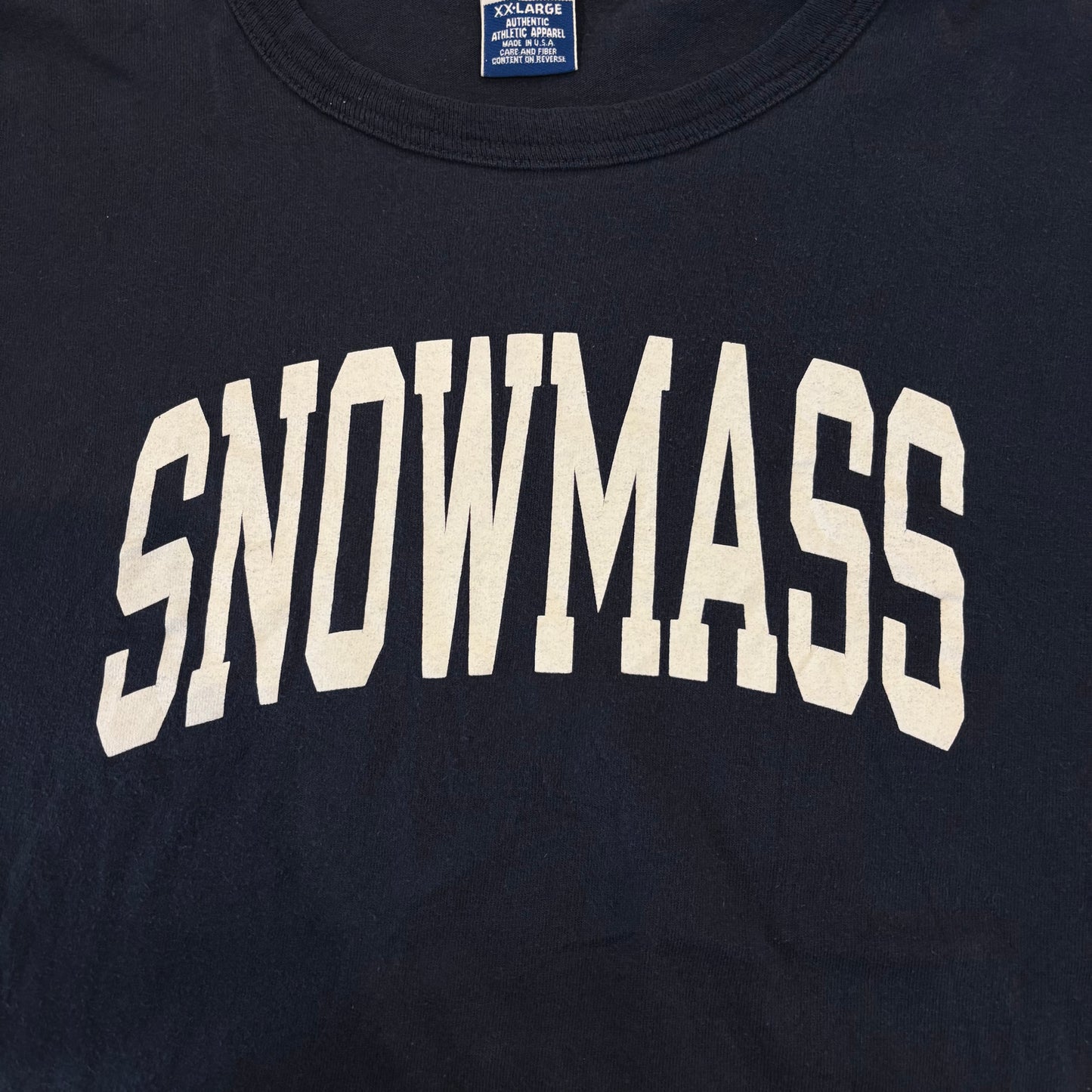 90's Champion SNOWMASS プリント ロンT ネイビー (2XL)/A7124T-SO