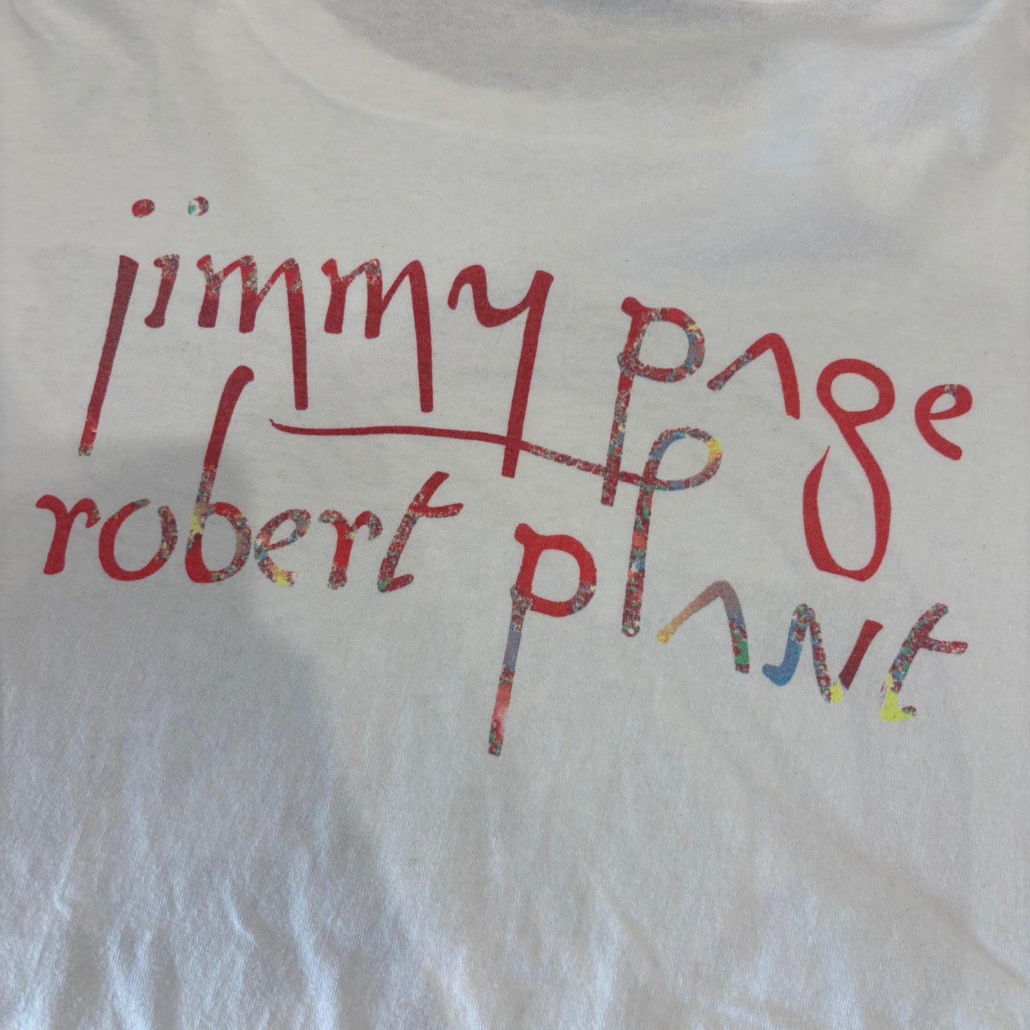 90's anvil Led Zeppelin jimmy page&robert plant バンド ロンT 白 XL /A6554T-SO