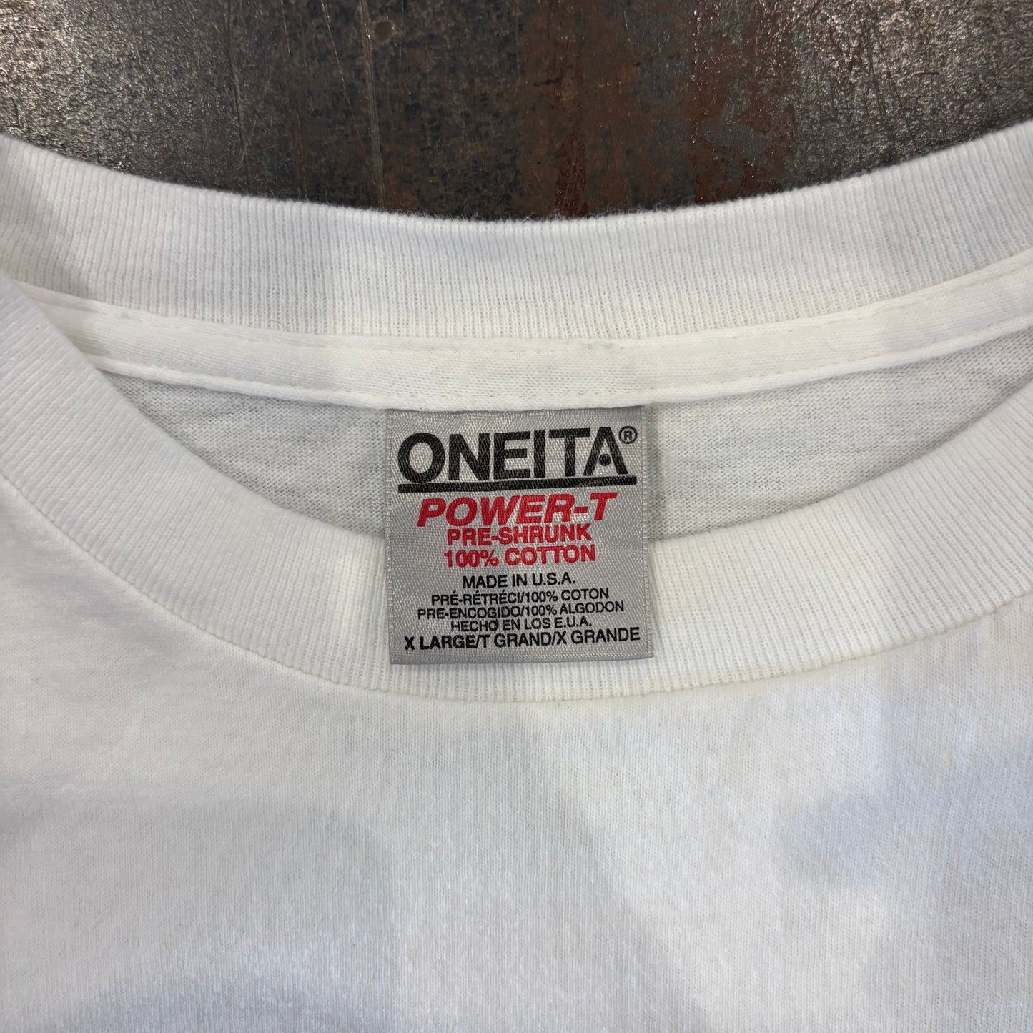90's ONEITA BUCK-O-NINE バックプリント バンド ロンT 白 XL /A3077T-SO