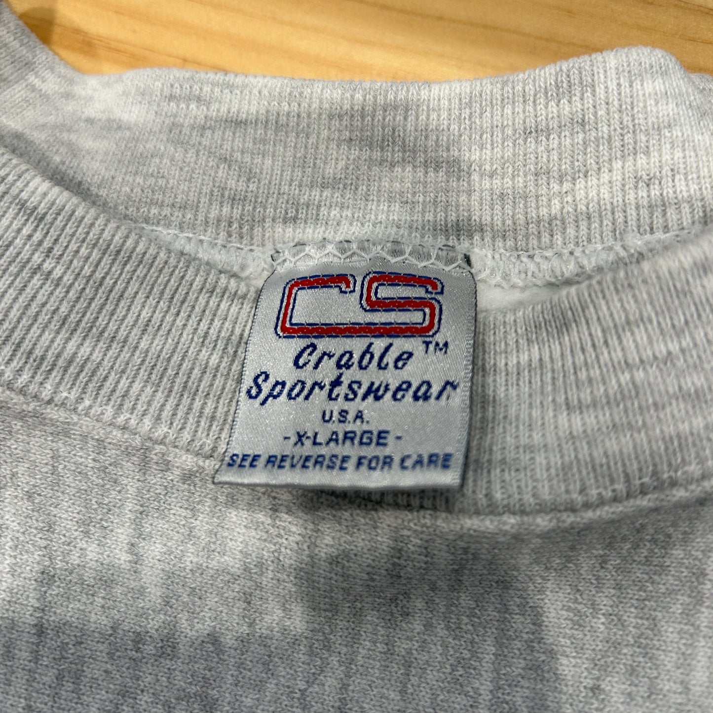 90's Crable Sportswear カレッジスウェット"IOWA HAWKEYES"リバースタイプ グレーB2421S-SO
