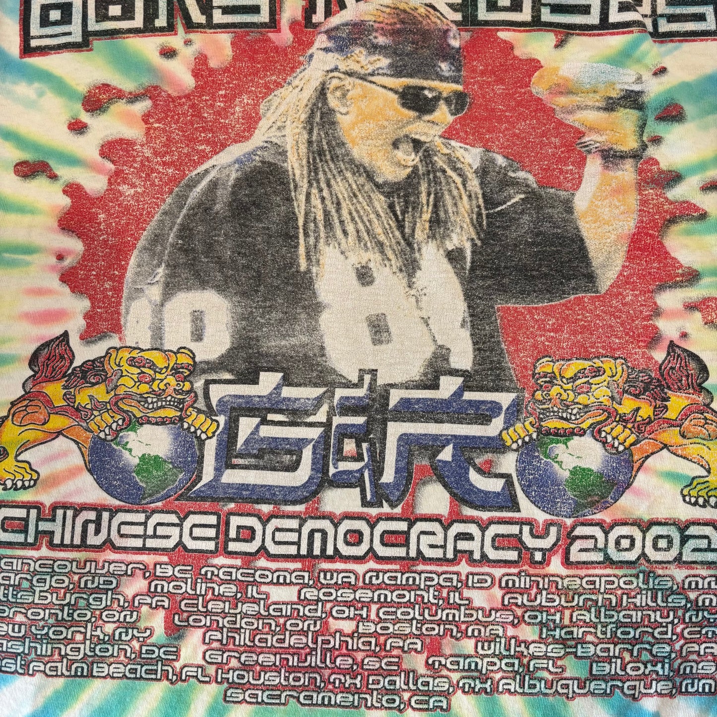 00's DELTA GUNS N' ROSES WORLD TOUR 2002 バンド ロンT タイダイ柄 XL /A6538T-SO