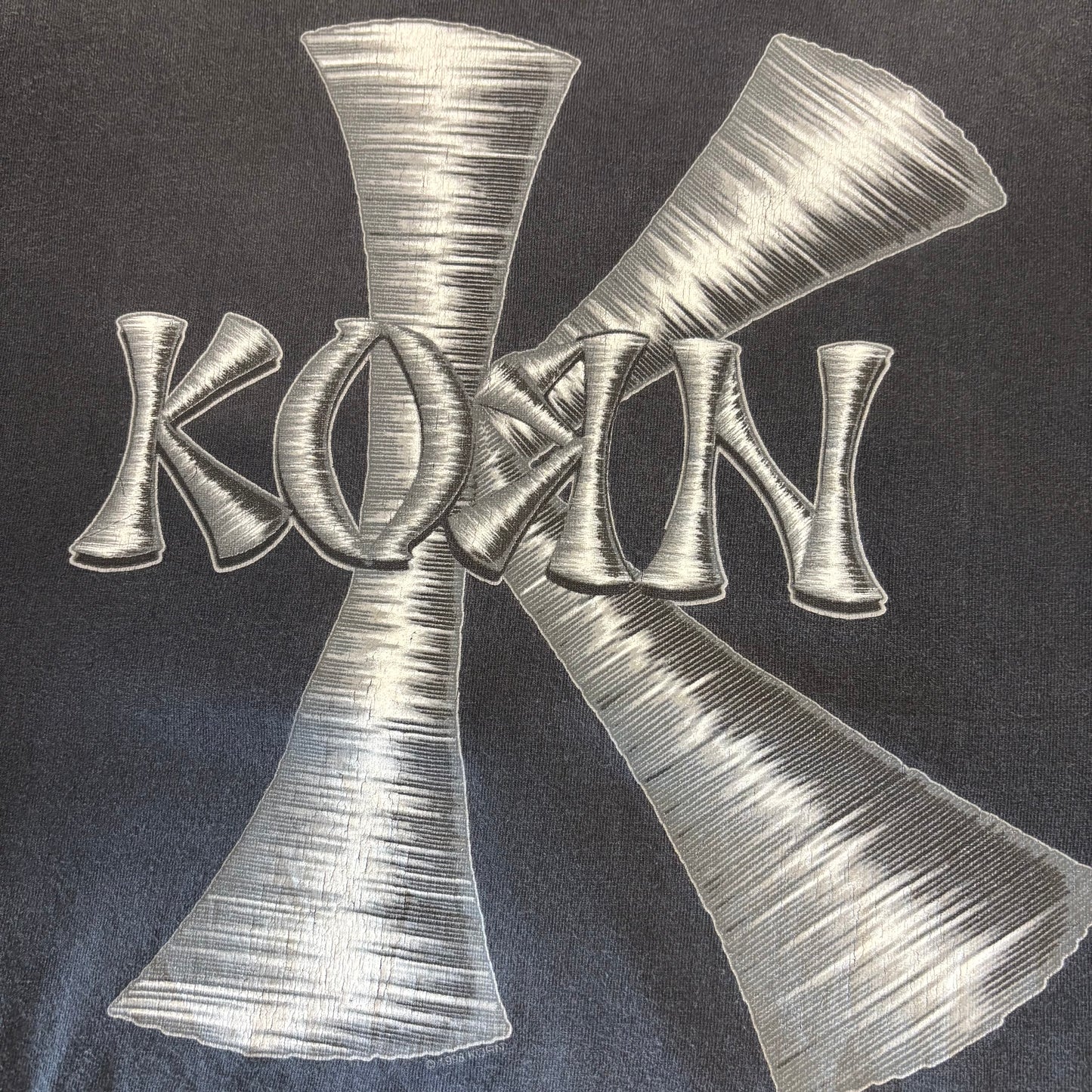 90's giant KORN メッシュ切替 バンド ロンT 黒 XL /A1738T-SO
