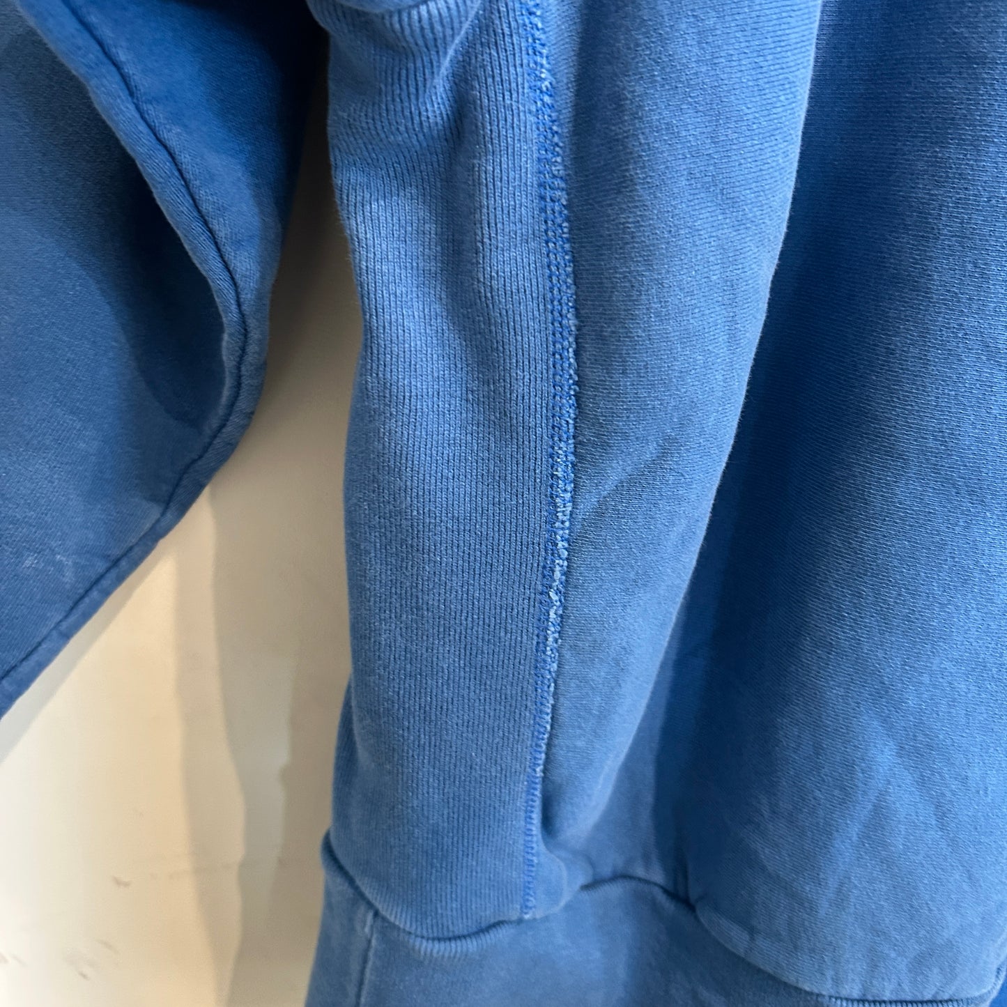 90's Unknown URI リバースウィーブタイプスウェット 内縫い アップリケ 刺繍 青/B1761S-SO