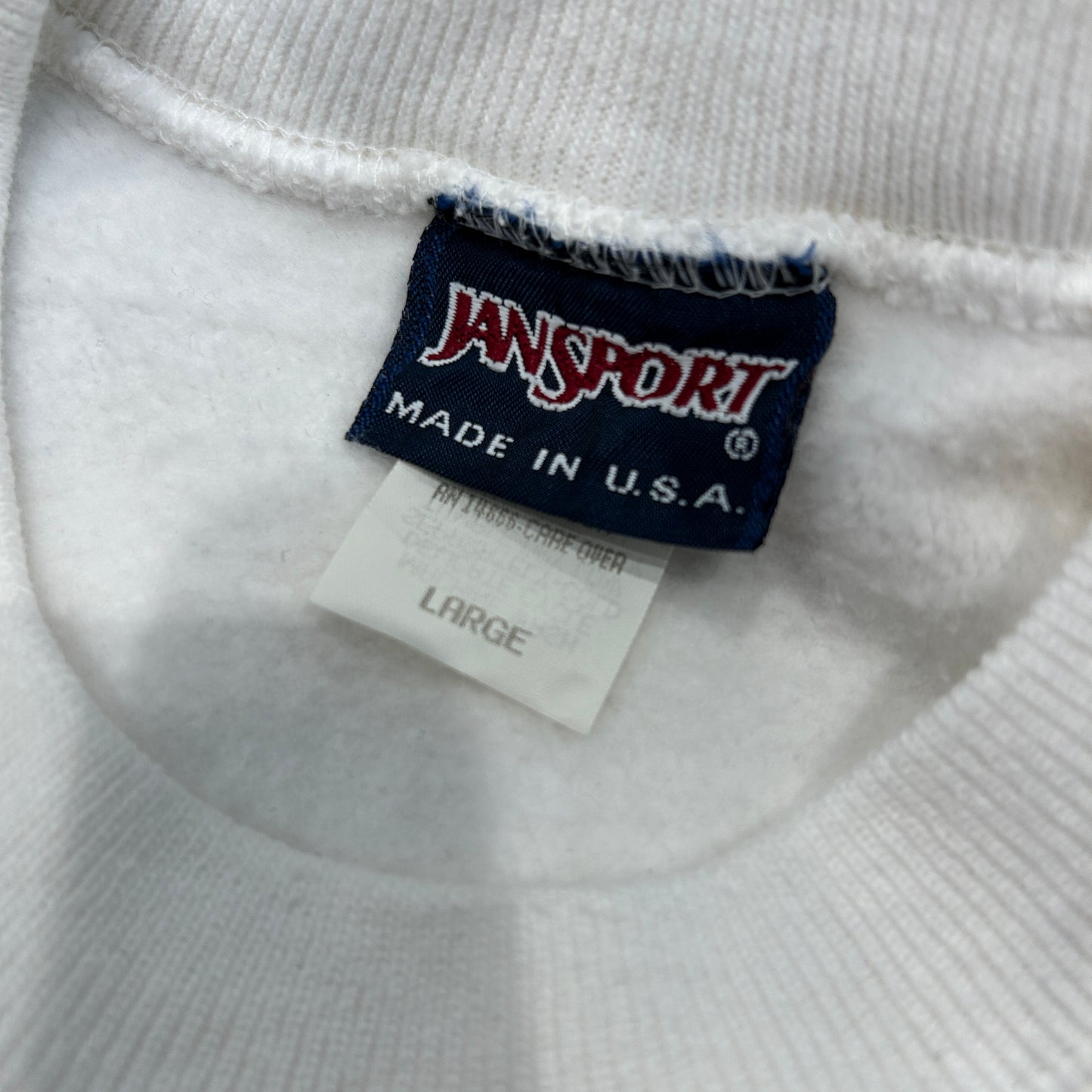 90's JANSPORT ”APPLETON WEST" カレッジスウェット リバースウィーブタイプ 白(L)B2276S-SO