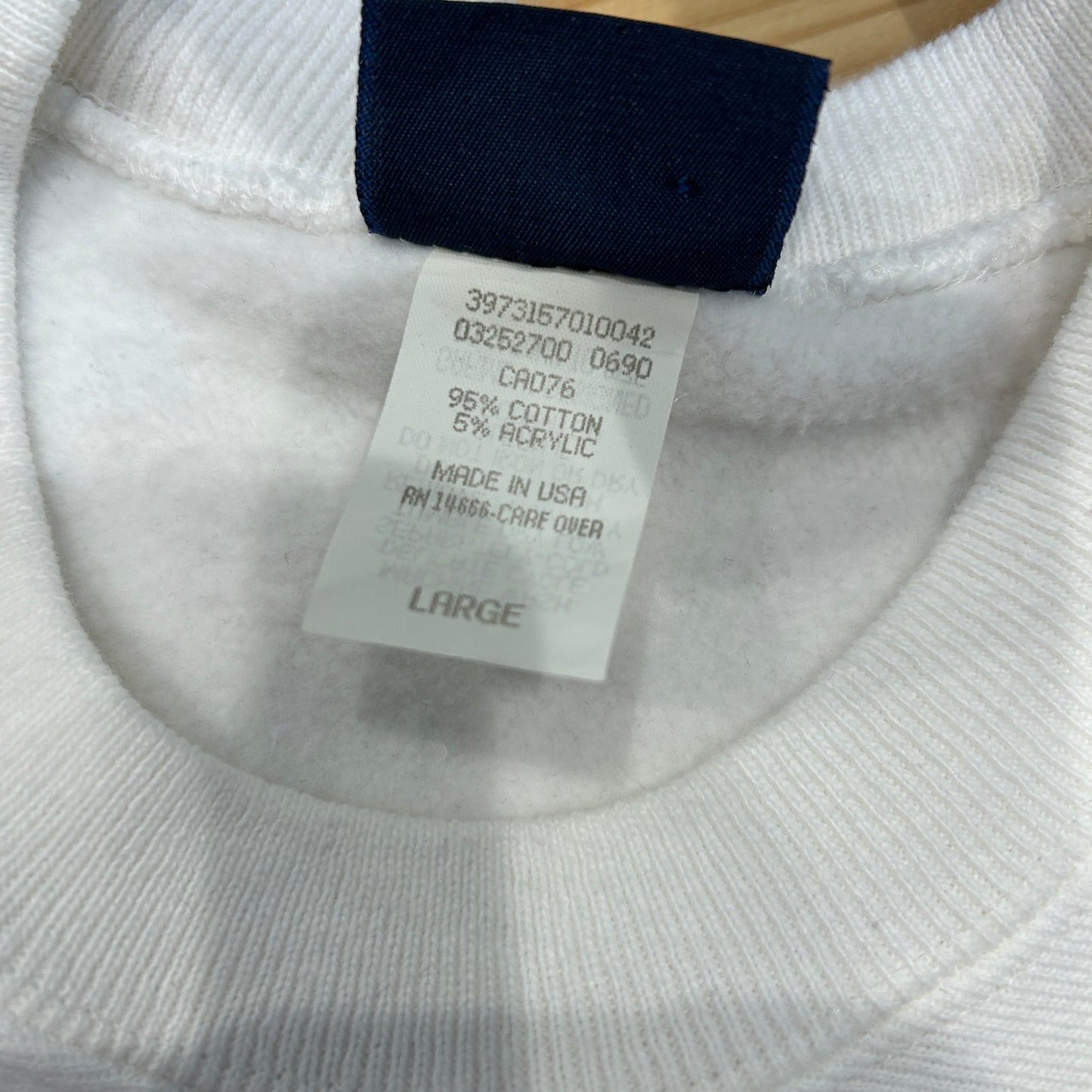 90's JANSPORT ”APPLETON WEST" カレッジスウェット リバースウィーブタイプ 白(L)B2276S-SO