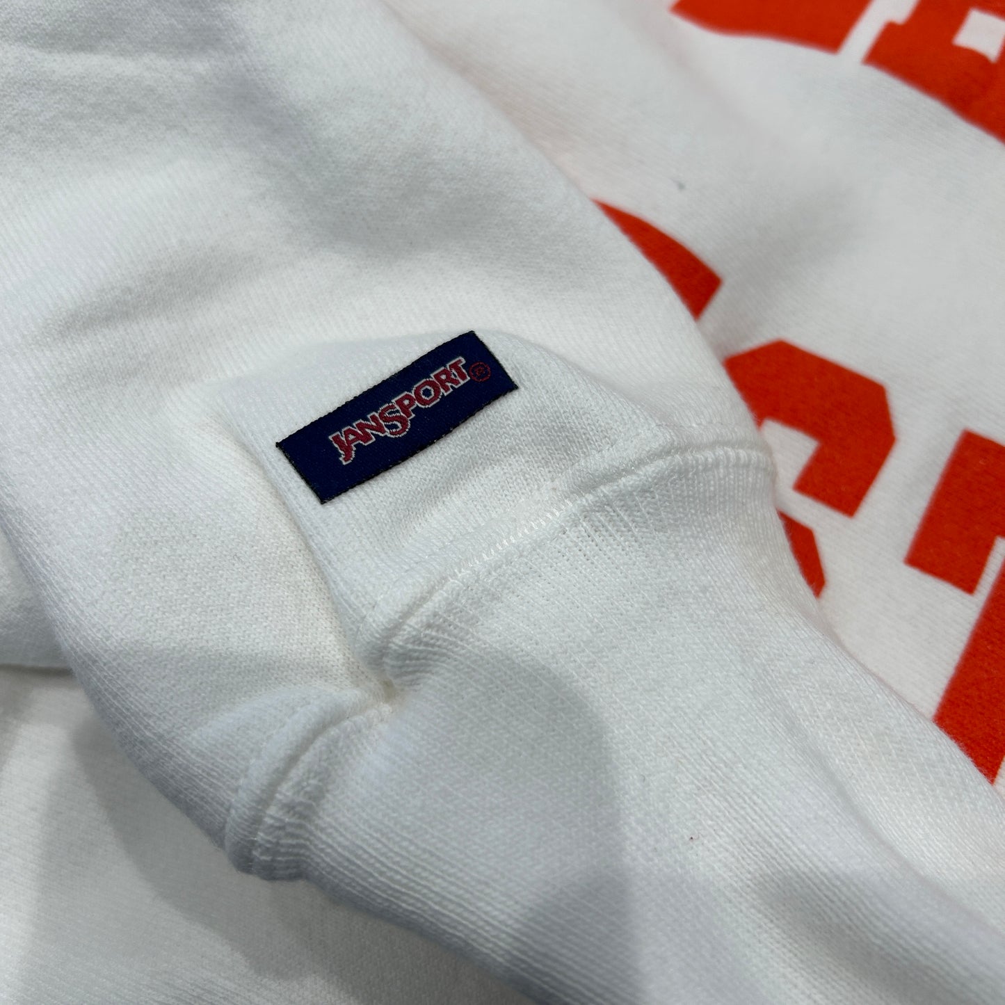 90's JANSPORT ”APPLETON WEST" カレッジスウェット リバースウィーブタイプ 白(L)B2276S-SO