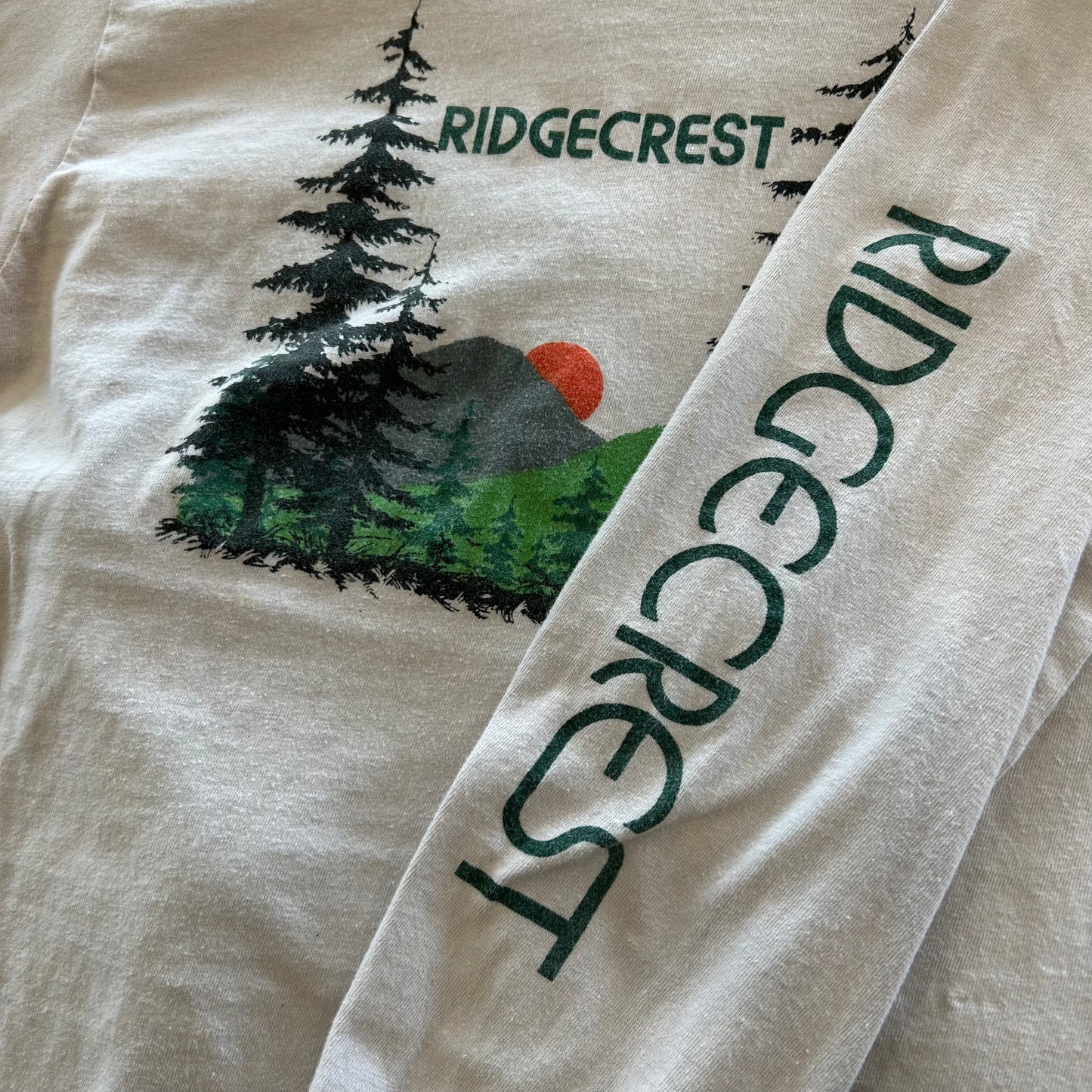 90's "RIDGCREST" L/S T-shirt ロンT 袖プリント(M)/A6380T-SO