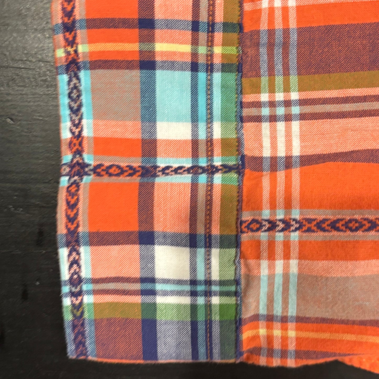00's Ralph Lauren ラルフローレン チェックシャツ オレンジ青緑 (2XL)/A4604S-SO