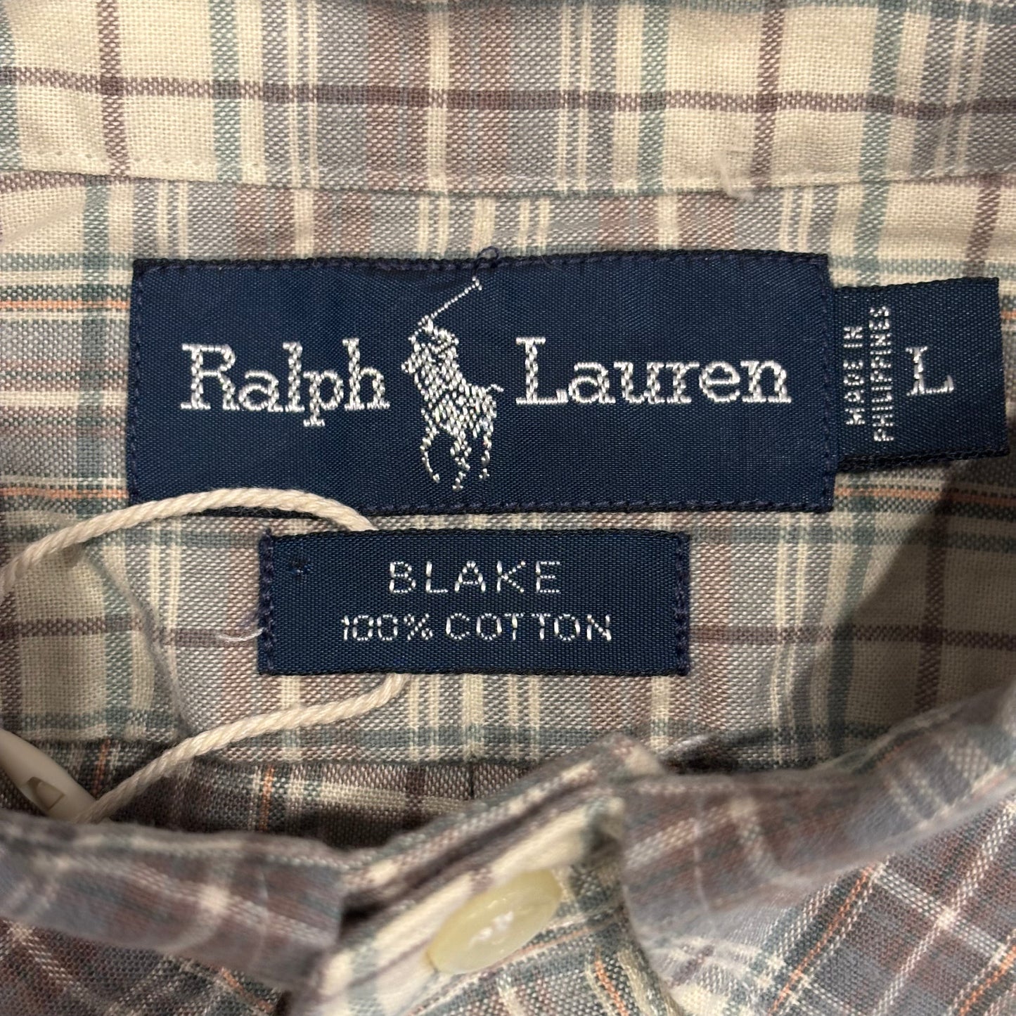 00's Ralph Lauren ラルフローレン チェックシャツ 白灰緑 (L)/A2523S-SO