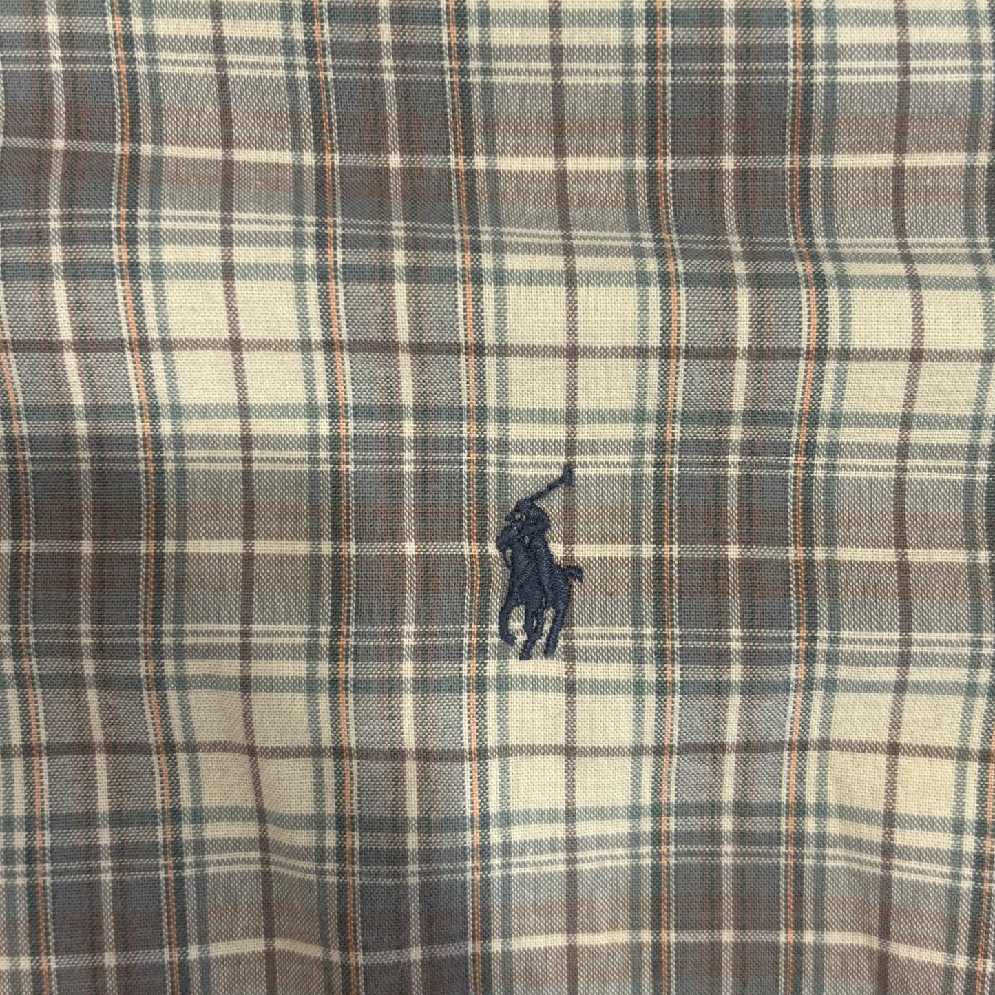 00's Ralph Lauren ラルフローレン チェックシャツ 白灰緑 (L)/A2523S-SO