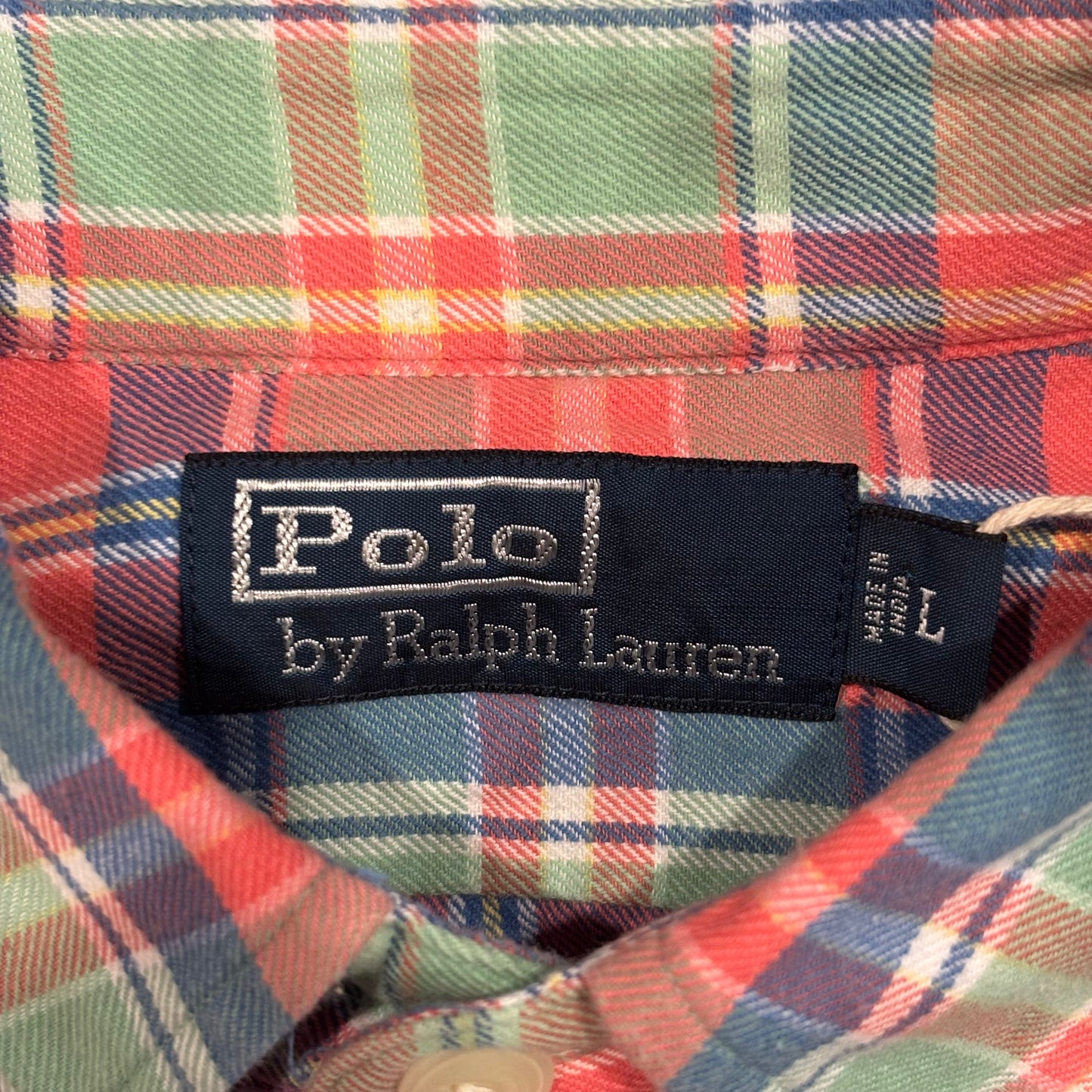 00's Ralph Lauren ラルフローレン チェックシャツ き緑橙青 (L)/A3521S-SO