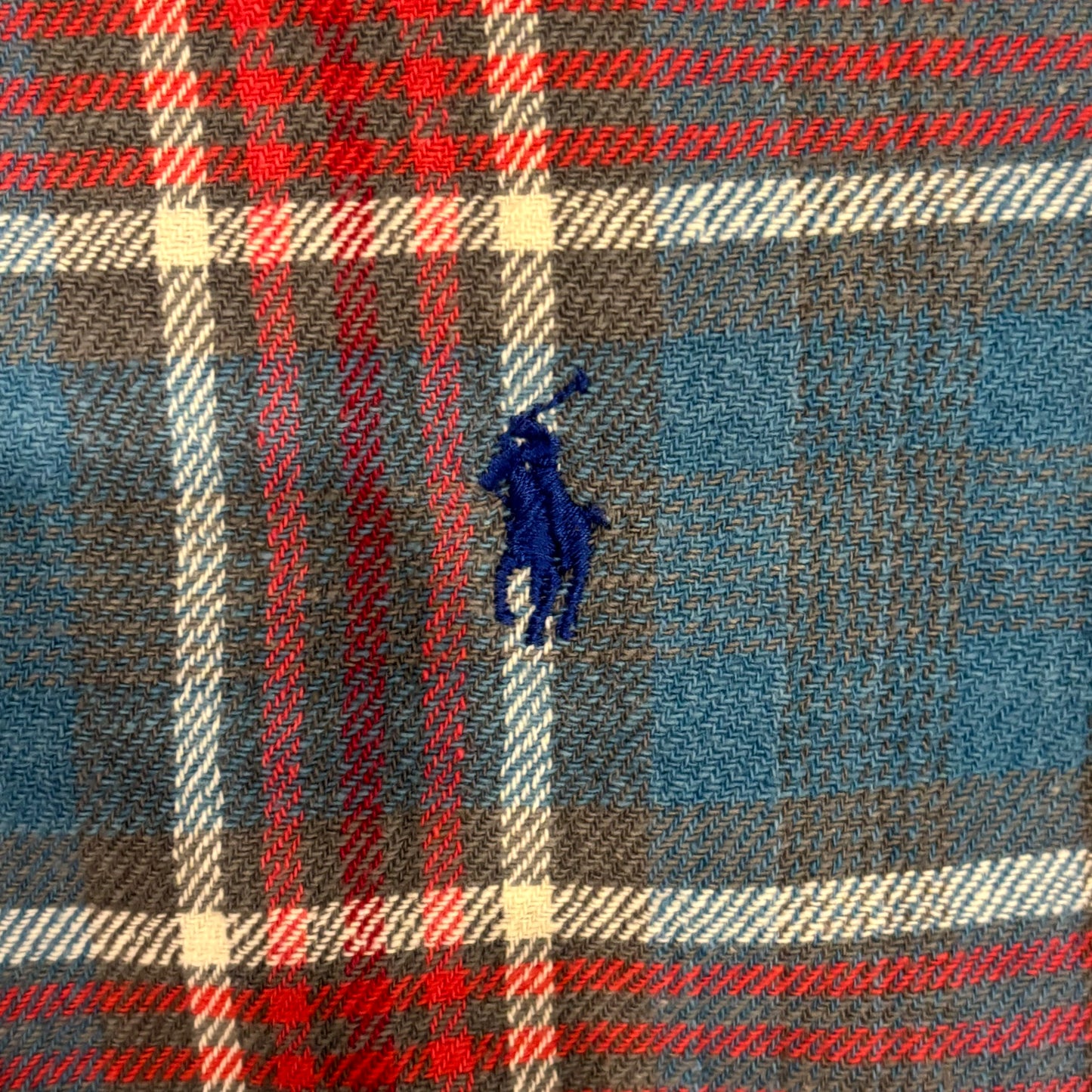 00's Ralph Lauren ラルフローレン チェックシャツ 青赤白 (L)/A7787S-SO