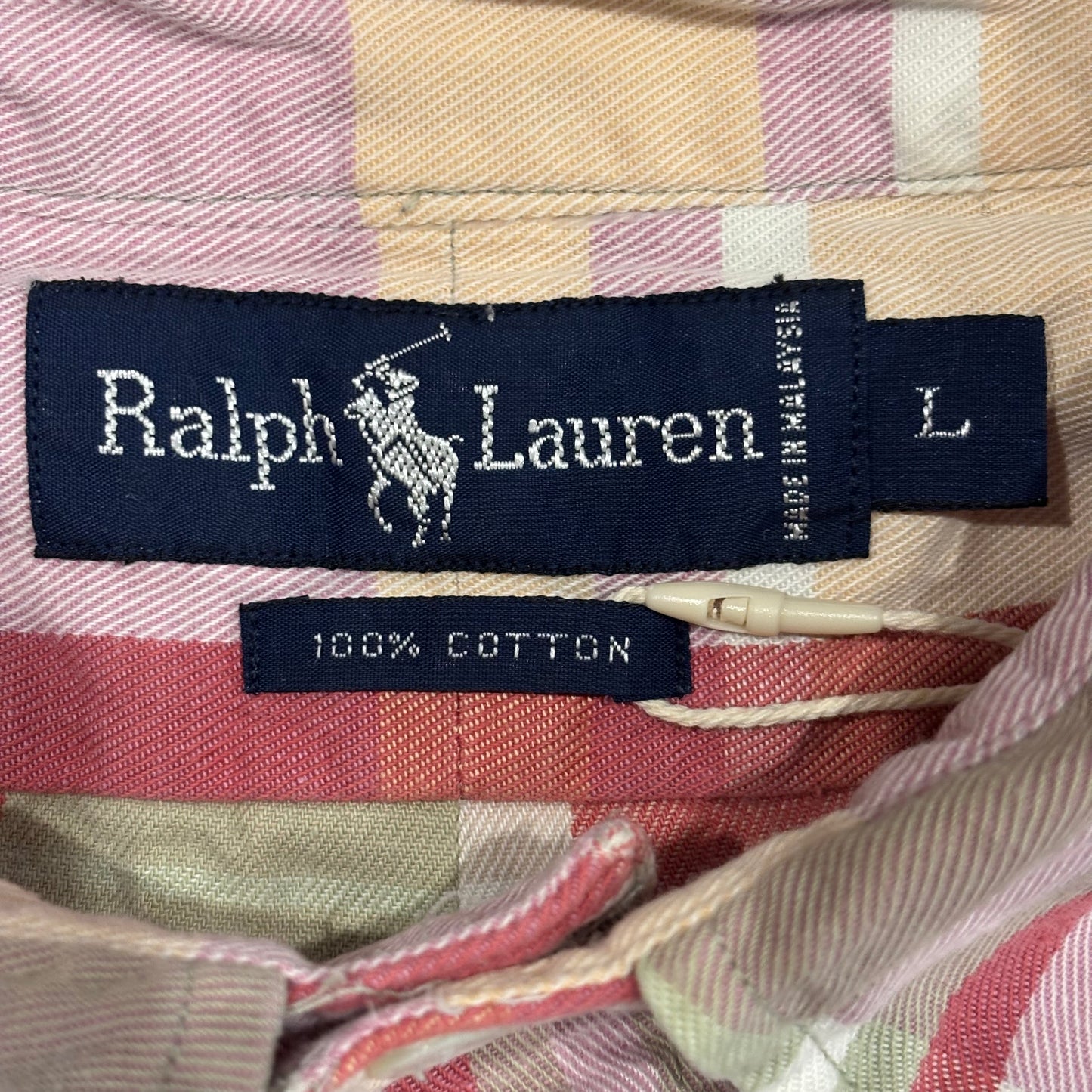00's Ralph Lauren ラルフローレン チェックシャツ 桃白き緑 (L)/A7956S-SO
