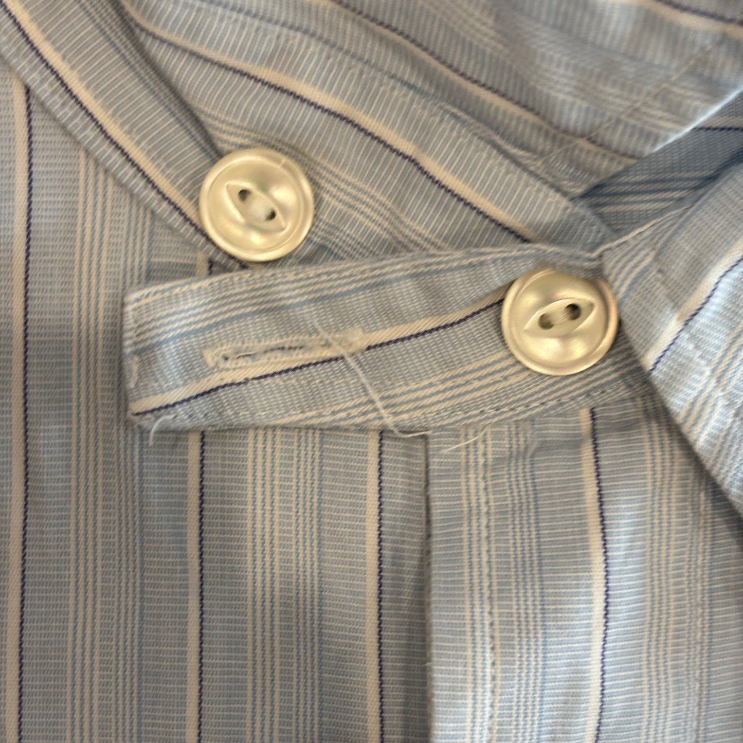 00's Ralph Lauren ラルフローレン ストライプシャツ チンスト 水色白青 (L)/A7962S-SO