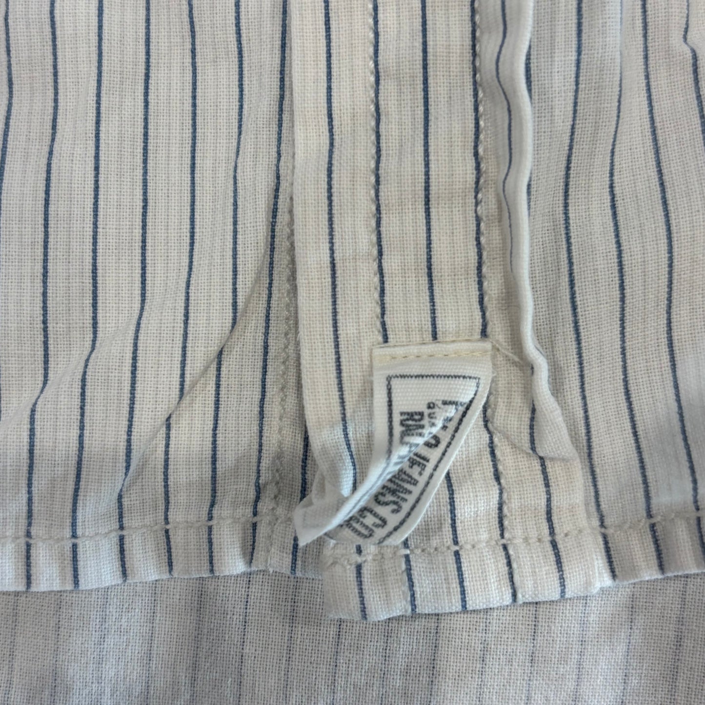 00's Ralph Lauren ラルフローレン ストライプシャツ 白青 (XL)/A7963S-SO