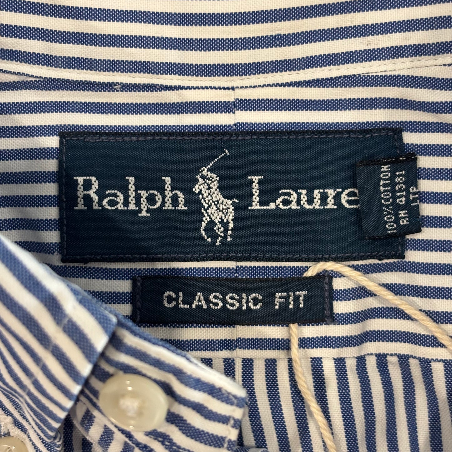 00's Ralph Lauren ラルフローレン ストライプシャツ 青白 (L)/A7972S-SO