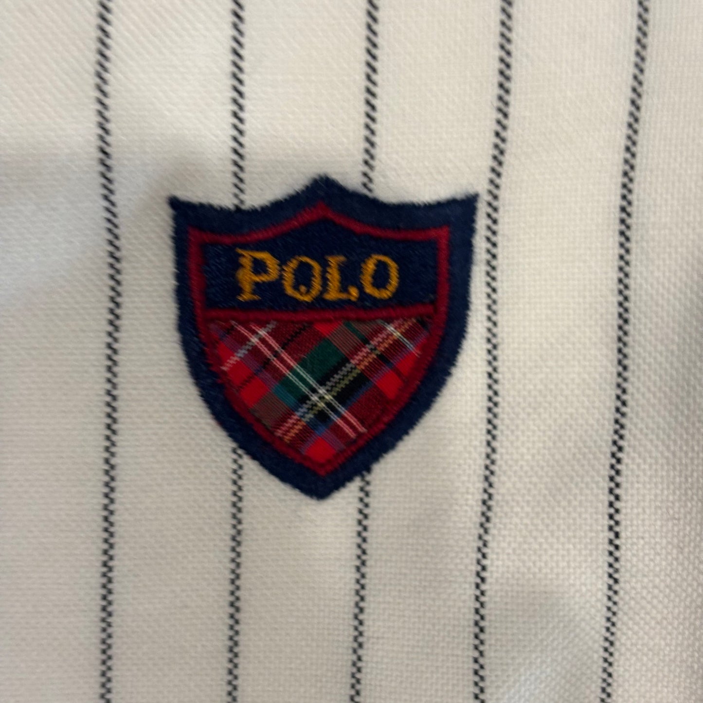 00's Ralph Lauren ラルフローレン ストライプシャツ 白青 (M)/A1595S-SO
