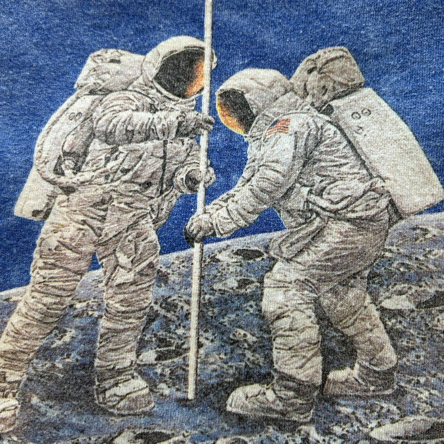 90's anvil アポロ11号月面着陸記念切手プリントTシャツ 白(XL)B1942T-SO