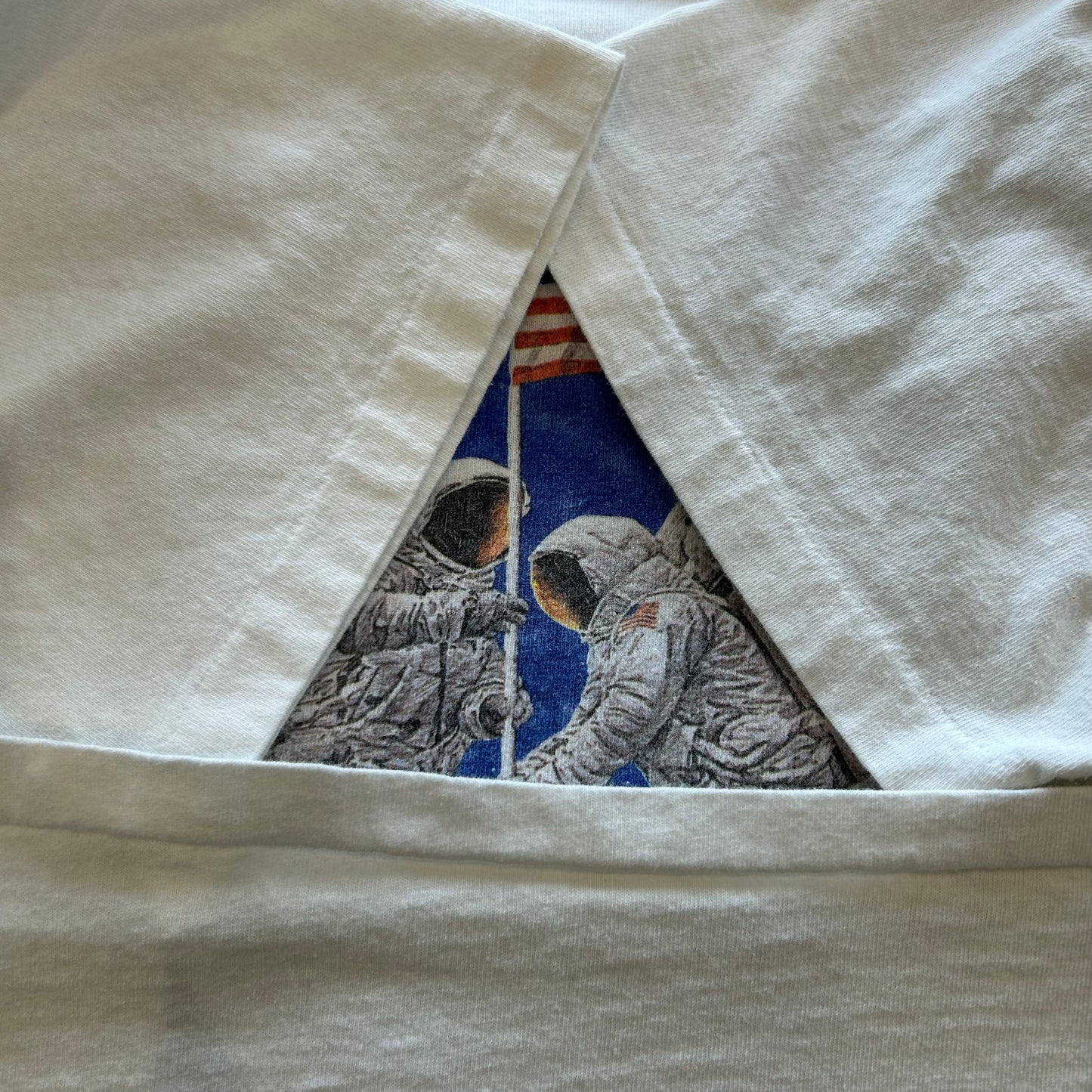 90's anvil アポロ11号月面着陸記念切手プリントTシャツ 白(XL)B1942T-SO