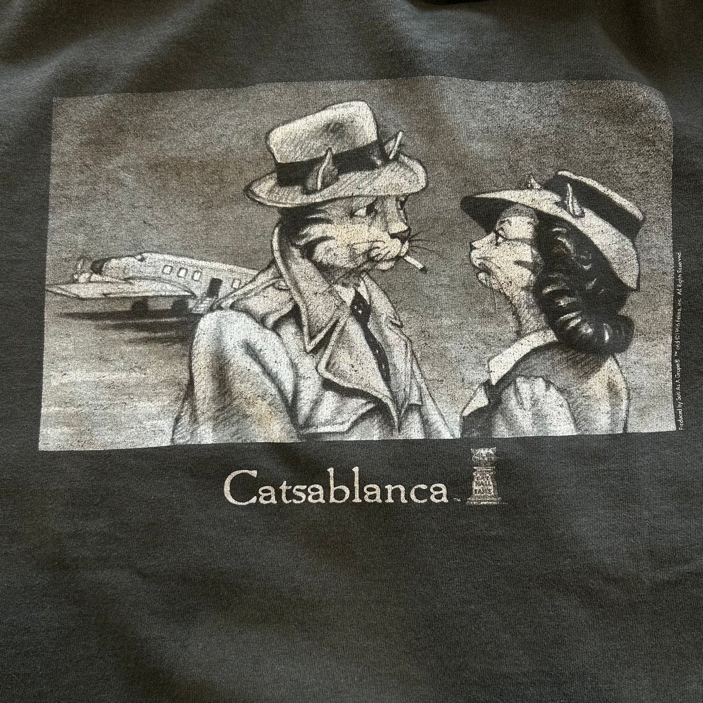 90's Lee 『Catsablanca』映画カサブランカパロディーTシャツ 黒(L)/B2071T-SO